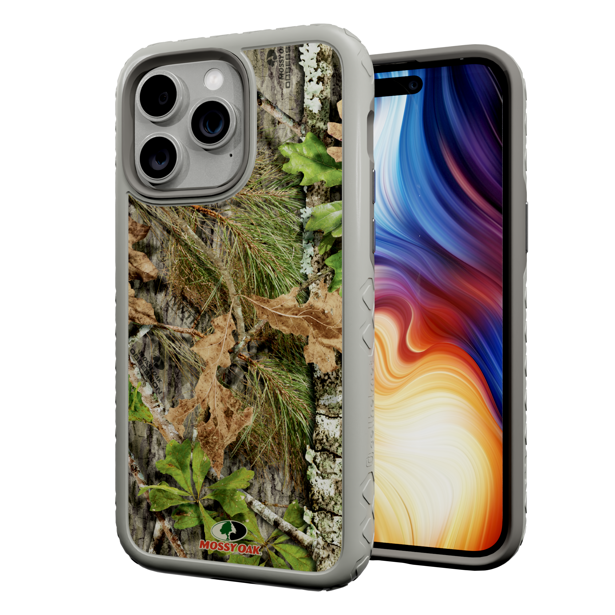 Mossy Oak | Dual Layer Case for Apple iPhone 13 Pro Max | Obsession | Fortitude Series Gray