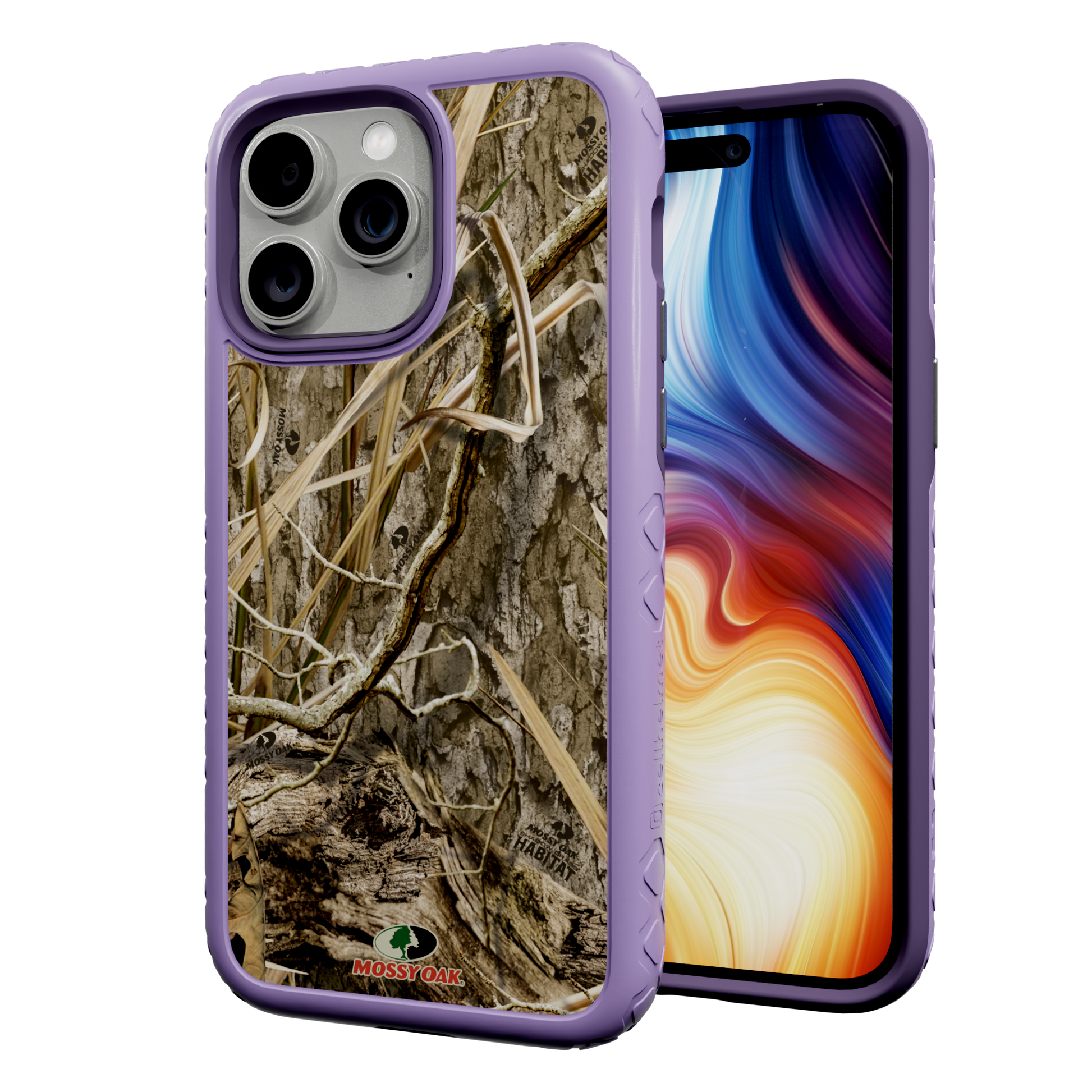 Mossy Oak Protective Case for Apple iPhone 13 Pro Max - Shadow Grass Lilac Blossom Purple