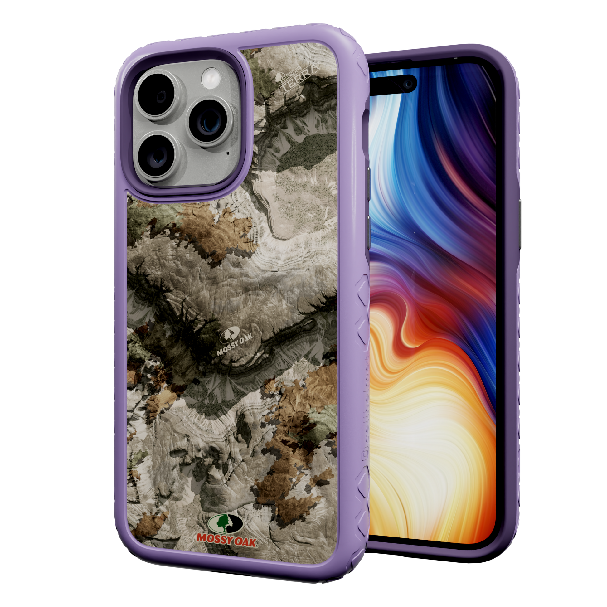 Mossy Oak Protective Case for Apple iPhone 13 Pro Max - Terra Gila Lilac Blossom Purple