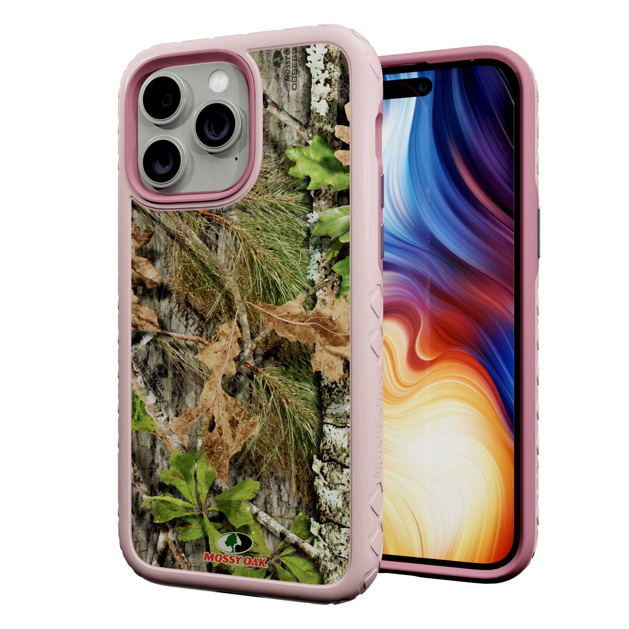 Mossy Oak | Dual Layer Case for Apple iPhone 13 Pro Max | Obsession | Fortitude Series Pink Magnolia