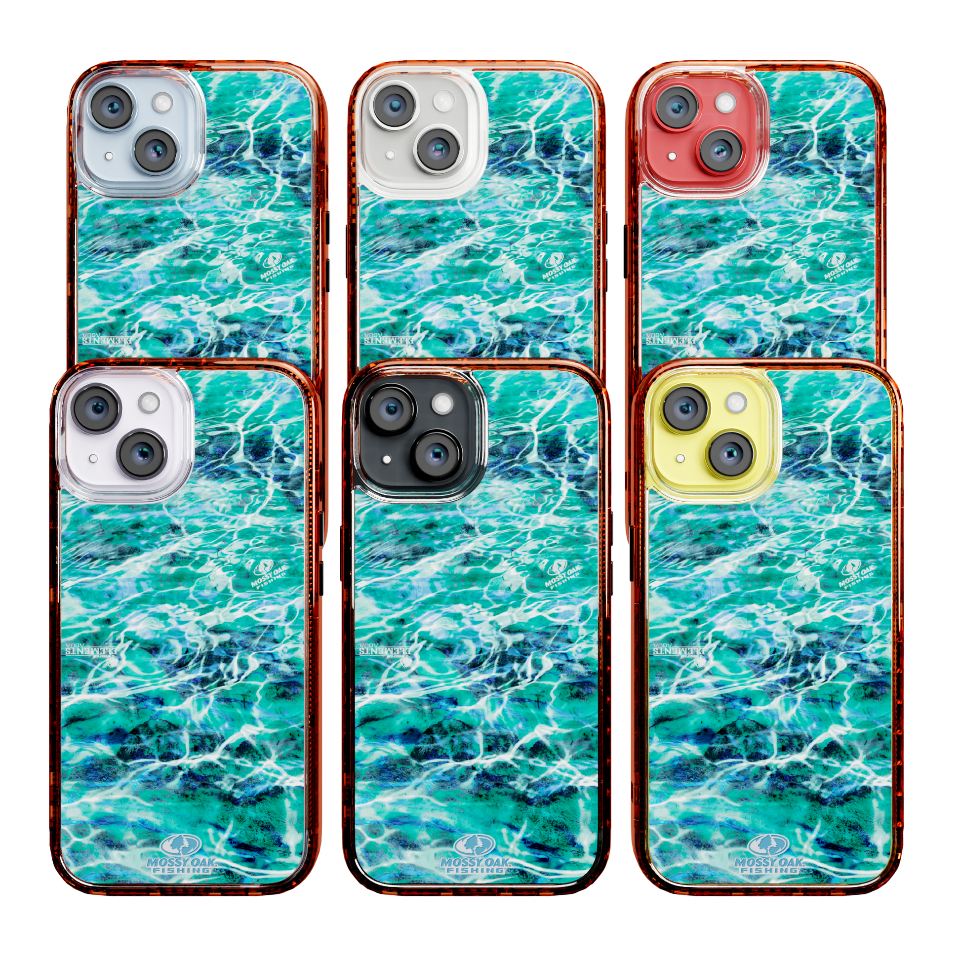 Mossy Oak Magnitude Series for Apple iPhone 14  - Agua Seafoam Blaze Orange