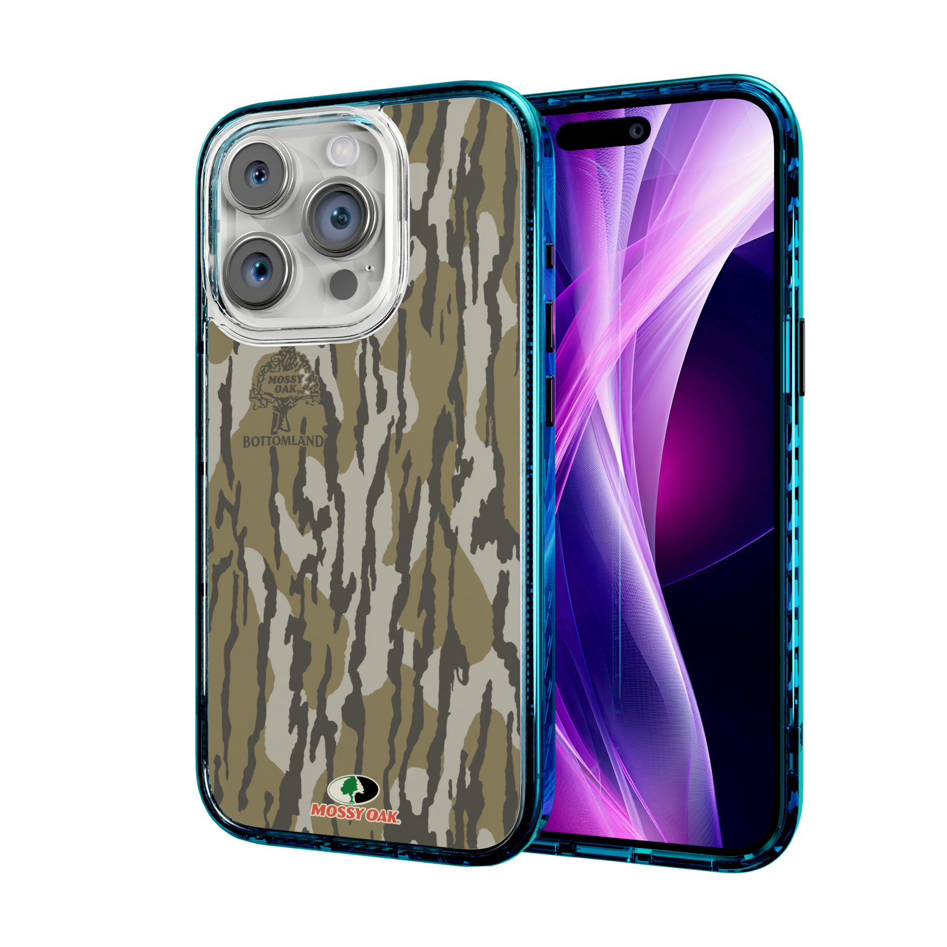 Mossy Oak Camo Magnitude Series for Apple iPhone 14 Pro  - Bottomland Orig Deep Sea Blue