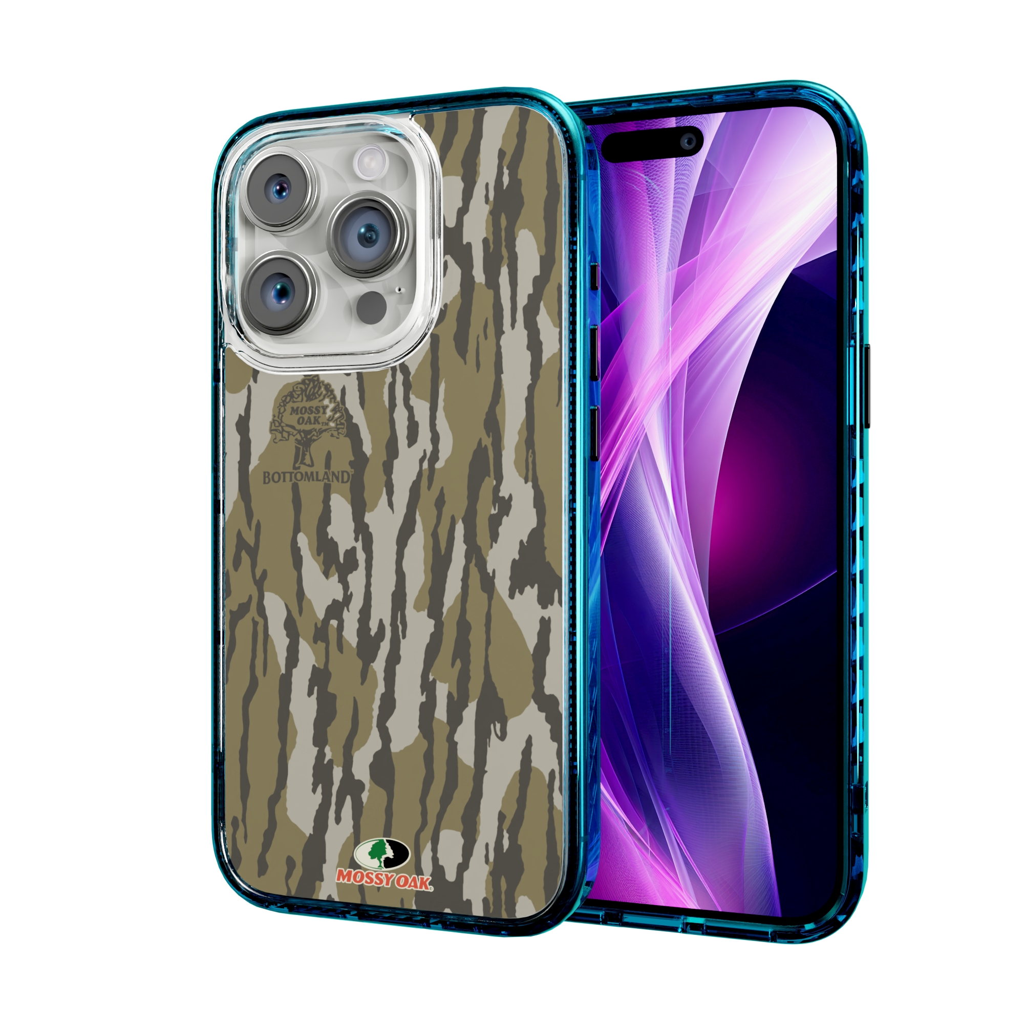 Mossy Oak Camo Magnitude Series for Apple iPhone 14 Pro  - Bottomland Orig Deep Sea Blue
