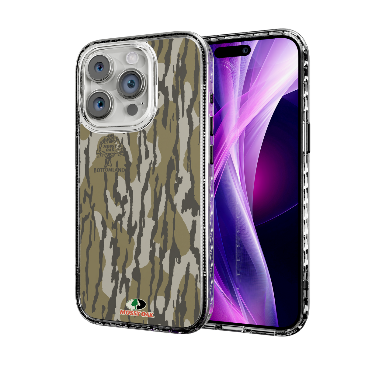 Mossy Oak Camo Magnitude Series for Apple iPhone 14 Pro  - Bottomland Orig Crystal Clear