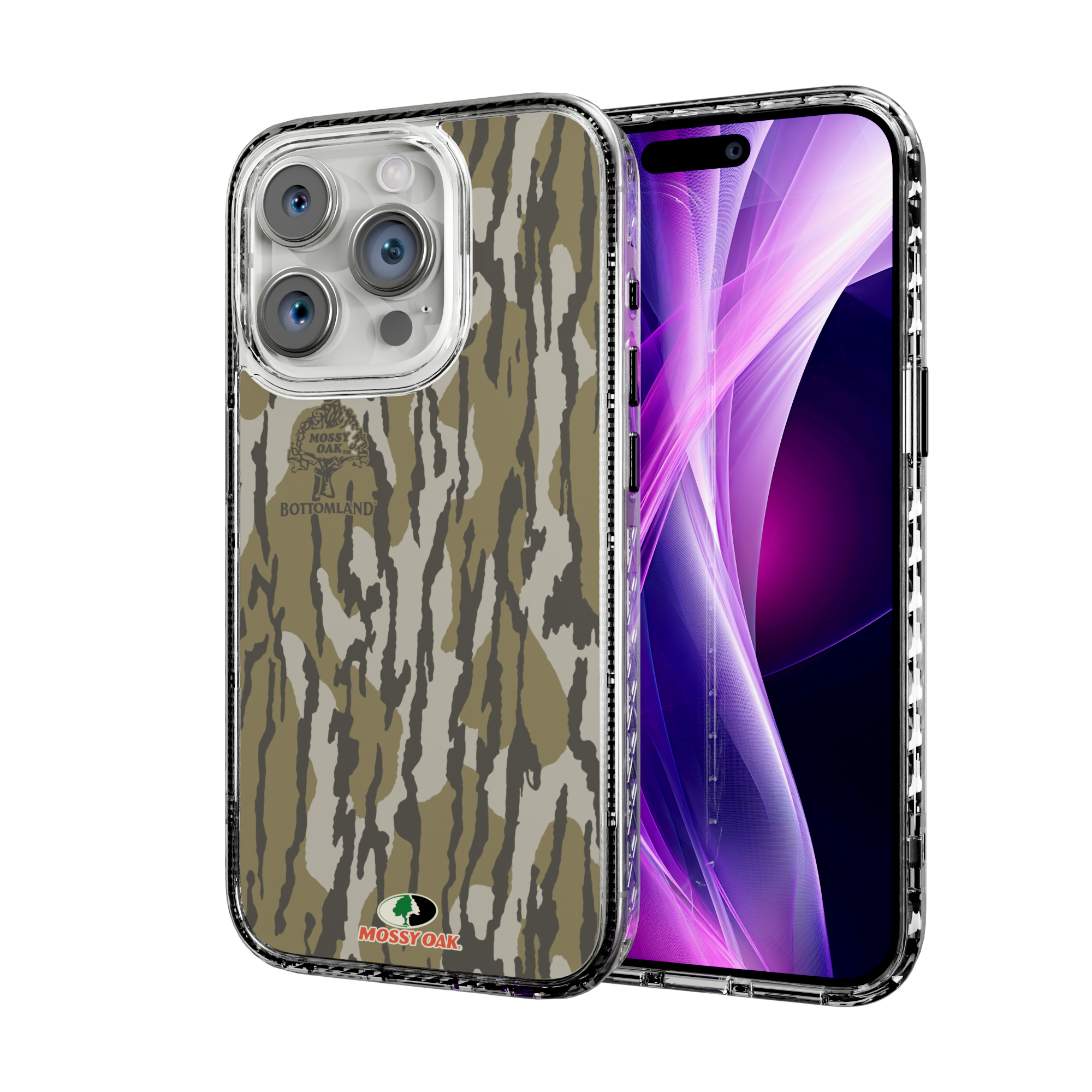 Mossy Oak Camo Magnitude Series for Apple iPhone 14 Pro  - Bottomland Orig Crystal Clear