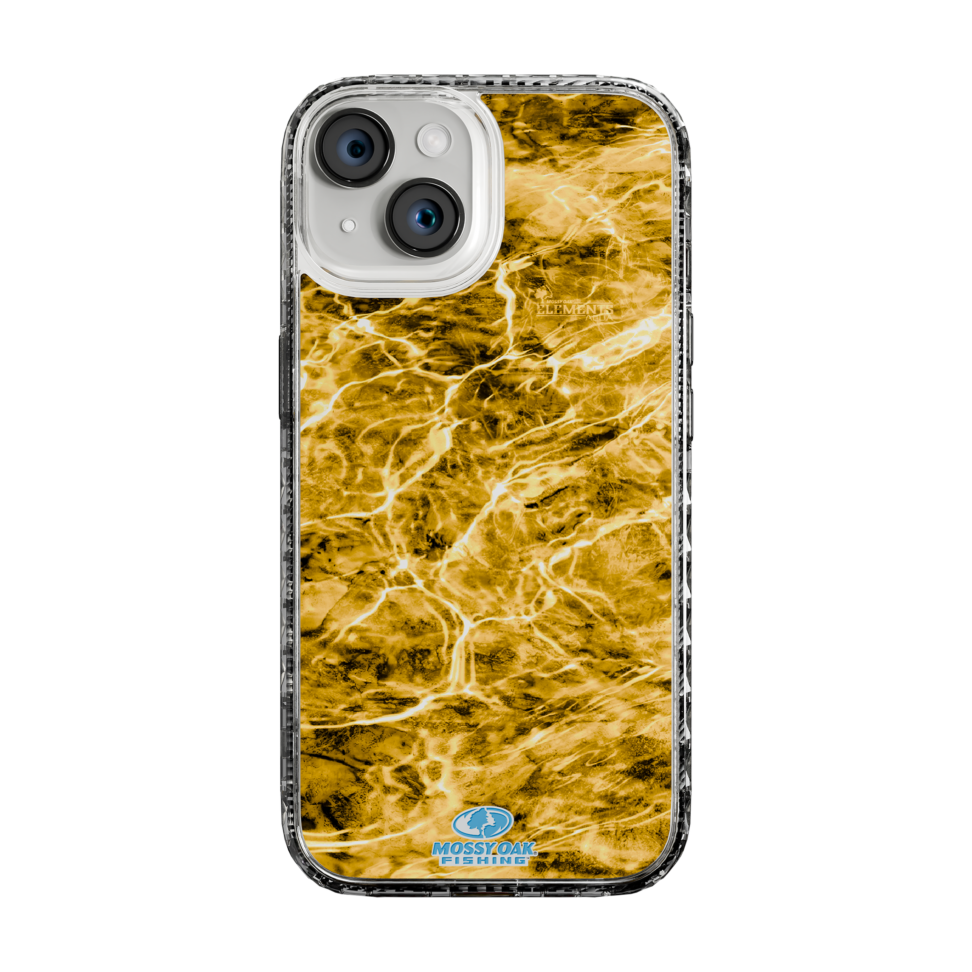 Slim MagSafe® Case for Apple iPhone 15 | Mossy Oak Agua Yellowfin Camo Crystal Clear