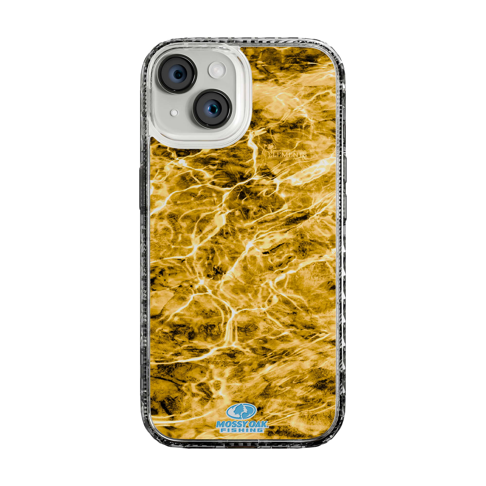 Slim MagSafe® Case for Apple iPhone 15 | Mossy Oak Agua Yellowfin Camo Crystal Clear