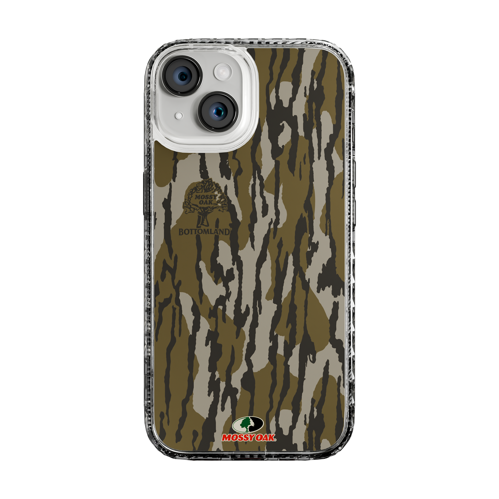 Slim MagSafe® Case for Apple iPhone 15 | Mossy Oak Bottomland Camo Crystal Clear