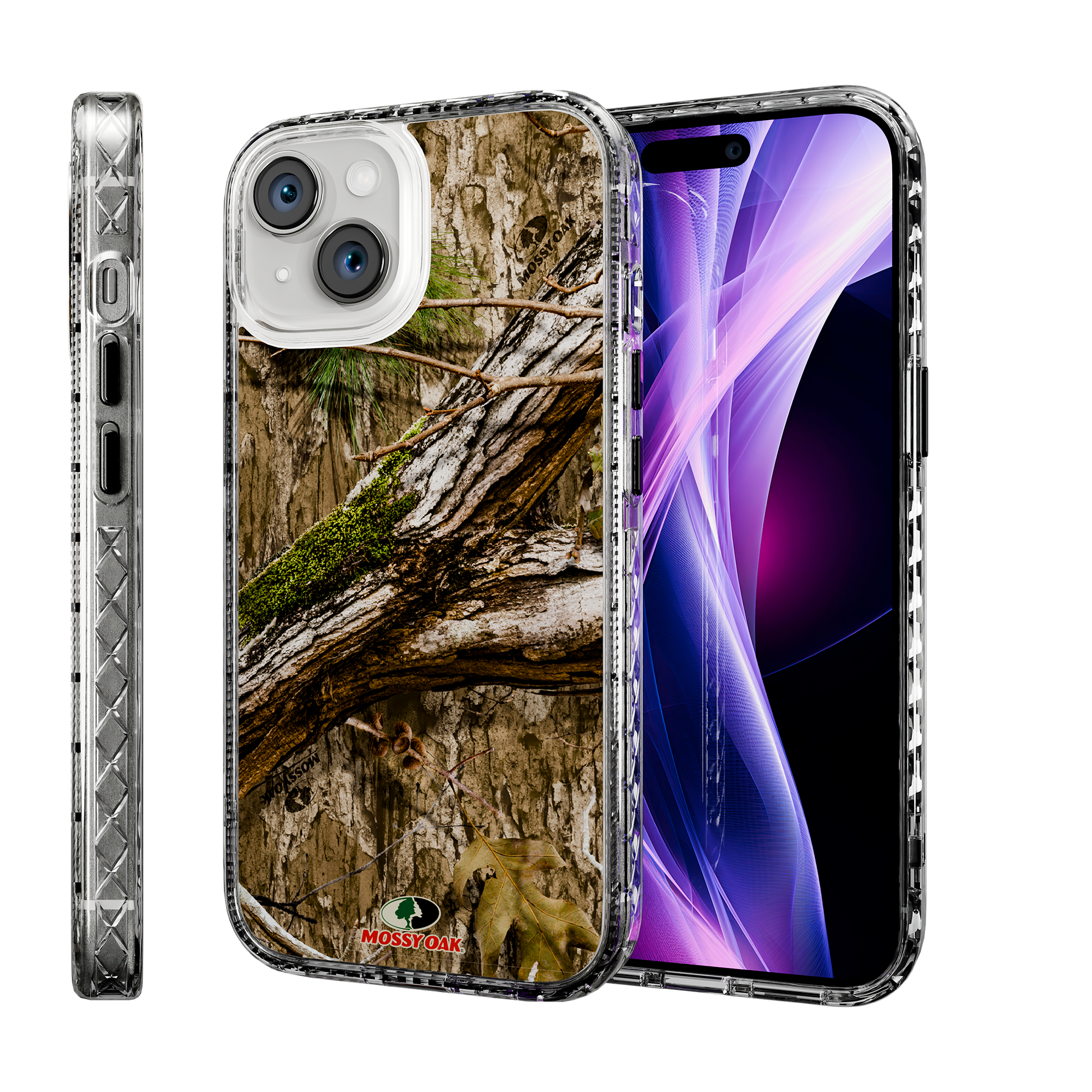 Slim MagSafe® Case for Apple iPhone 15 | Mossy Oak Country DNA Camo Crystal Clear