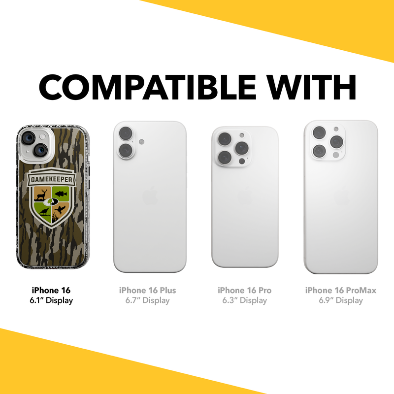 Slim MagSafe® Case for Apple iPhone 15 | Mossy Oak Gamekeeper Bottomland Camo Crystal Clear