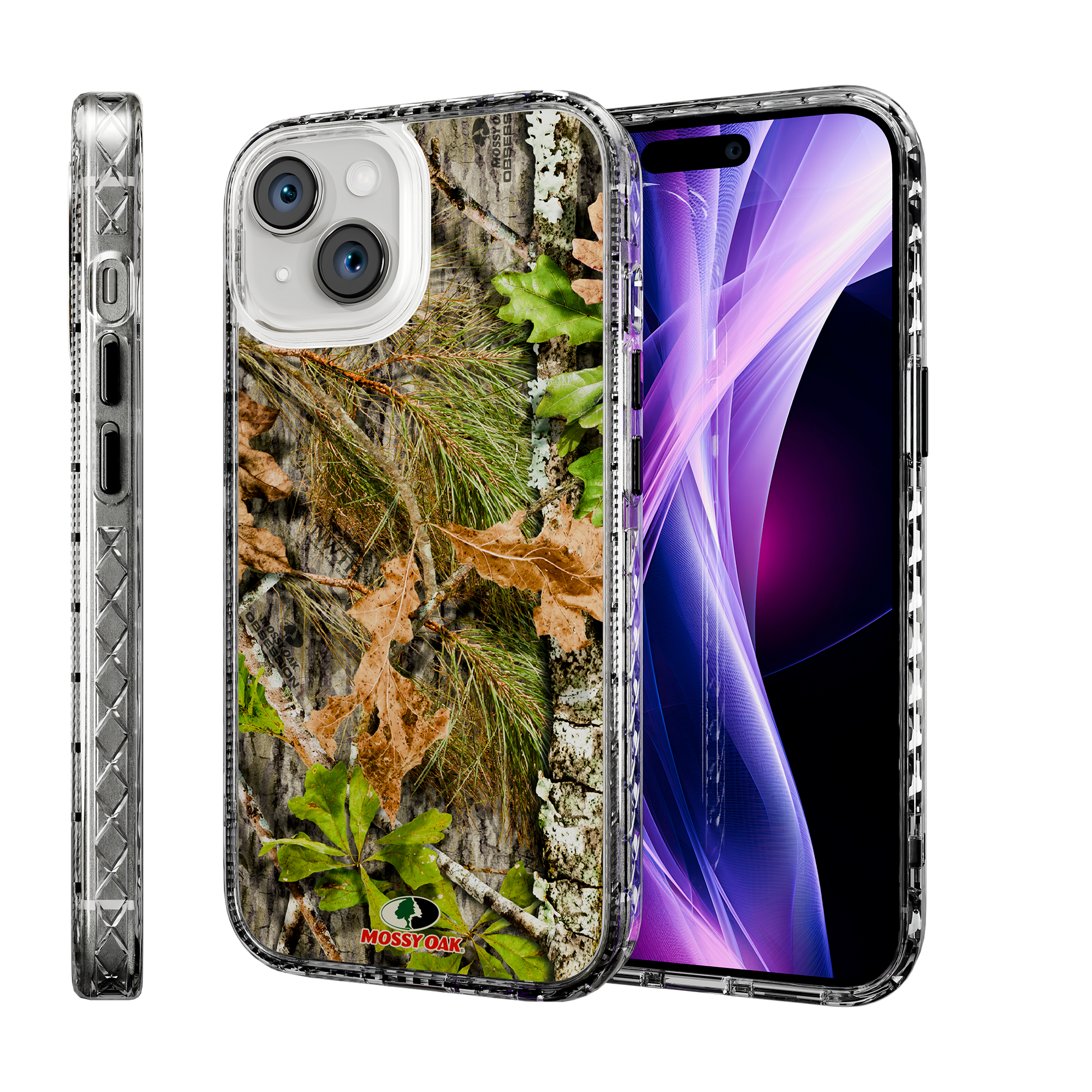 Slim MagSafe® Case for Apple iPhone 15 | Mossy Oak Obbsession Camo Crystal Clear