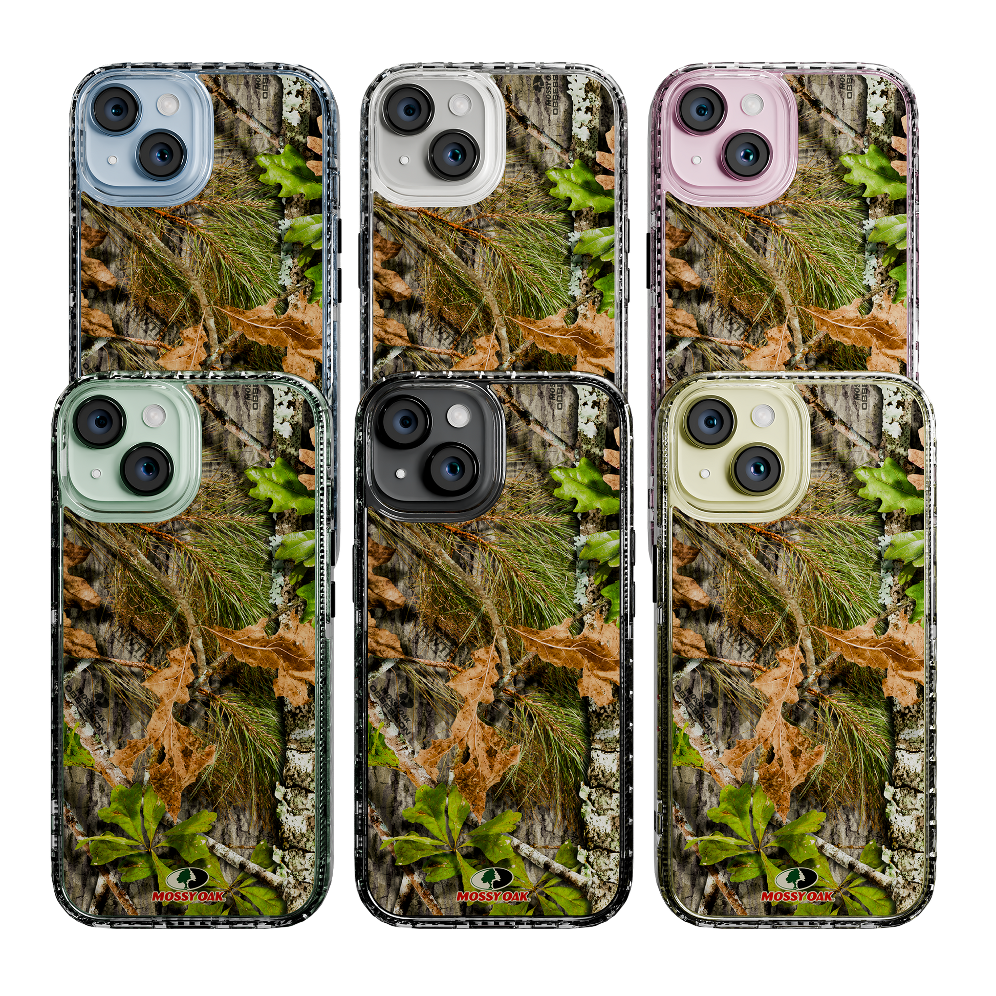 Slim MagSafe® Case for Apple iPhone 15 | Mossy Oak Obbsession Camo Crystal Clear