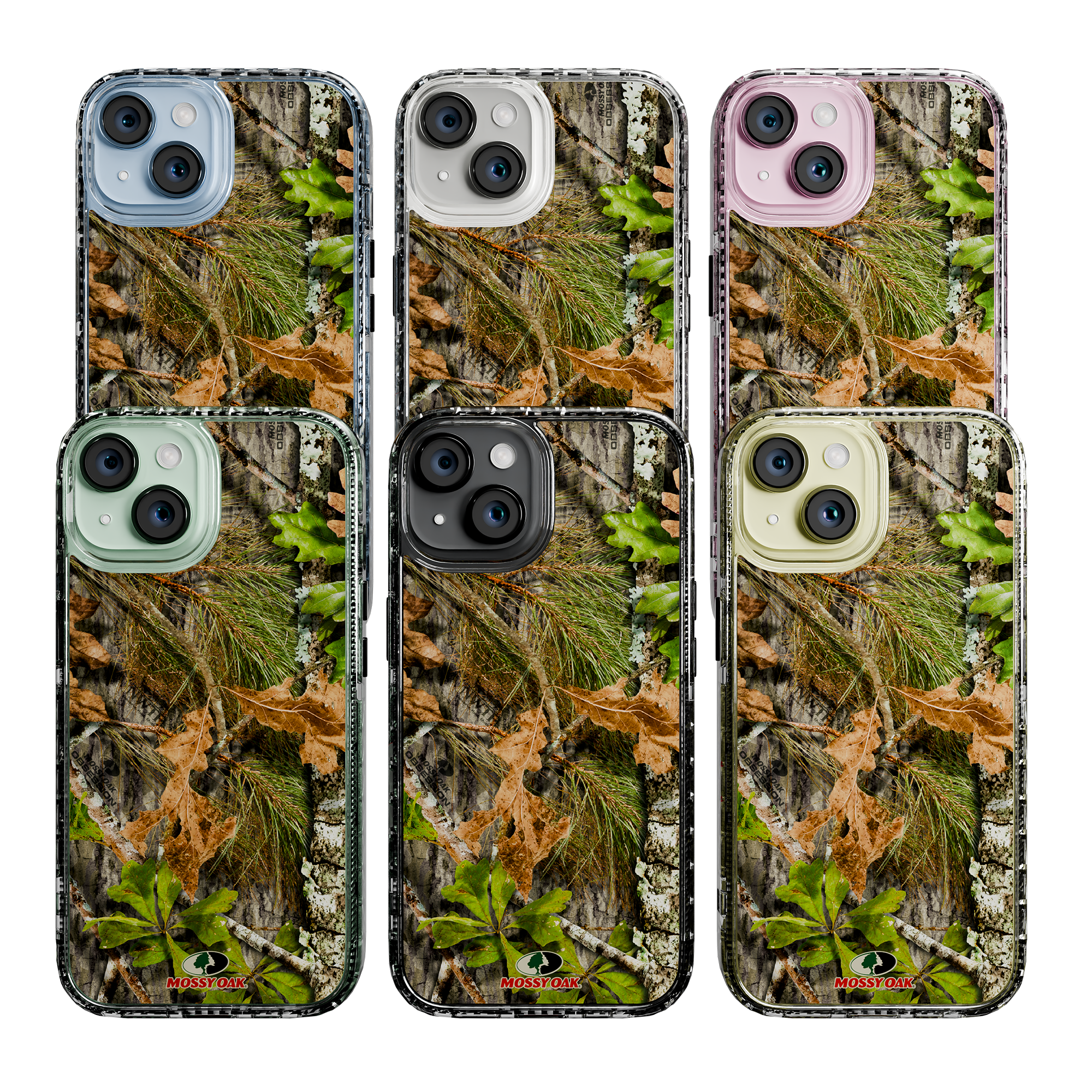 Slim MagSafe® Case for Apple iPhone 15 | Mossy Oak Obbsession Camo Crystal Clear