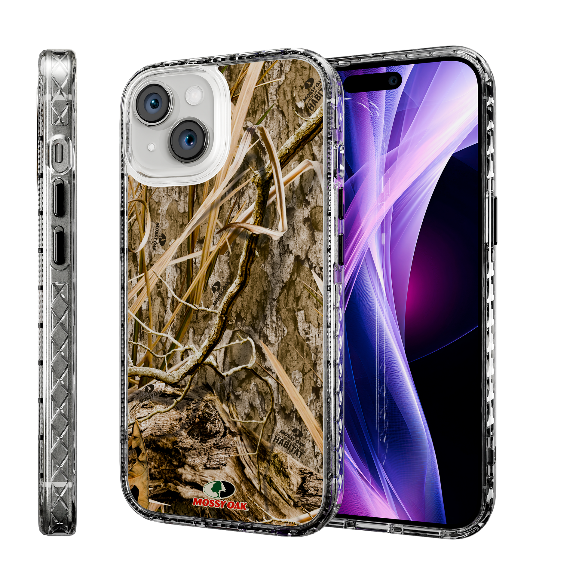 Slim MagSafe® Case for Apple iPhone 15 | Mossy Oak Shadow Grass Camo Crystal Clear