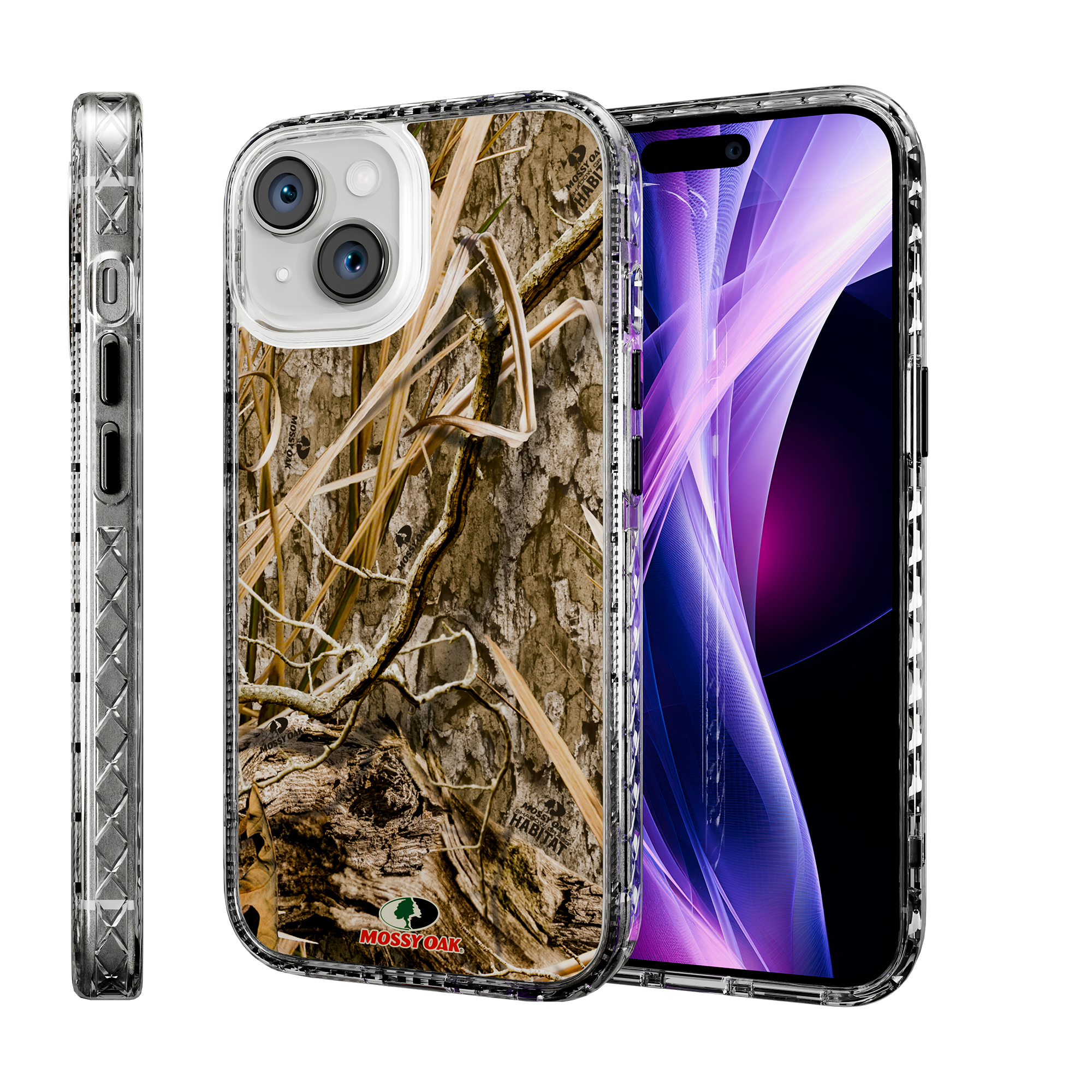 Slim MagSafe® Case for Apple iPhone 15 | Mossy Oak Shadow Grass Camo Crystal Clear