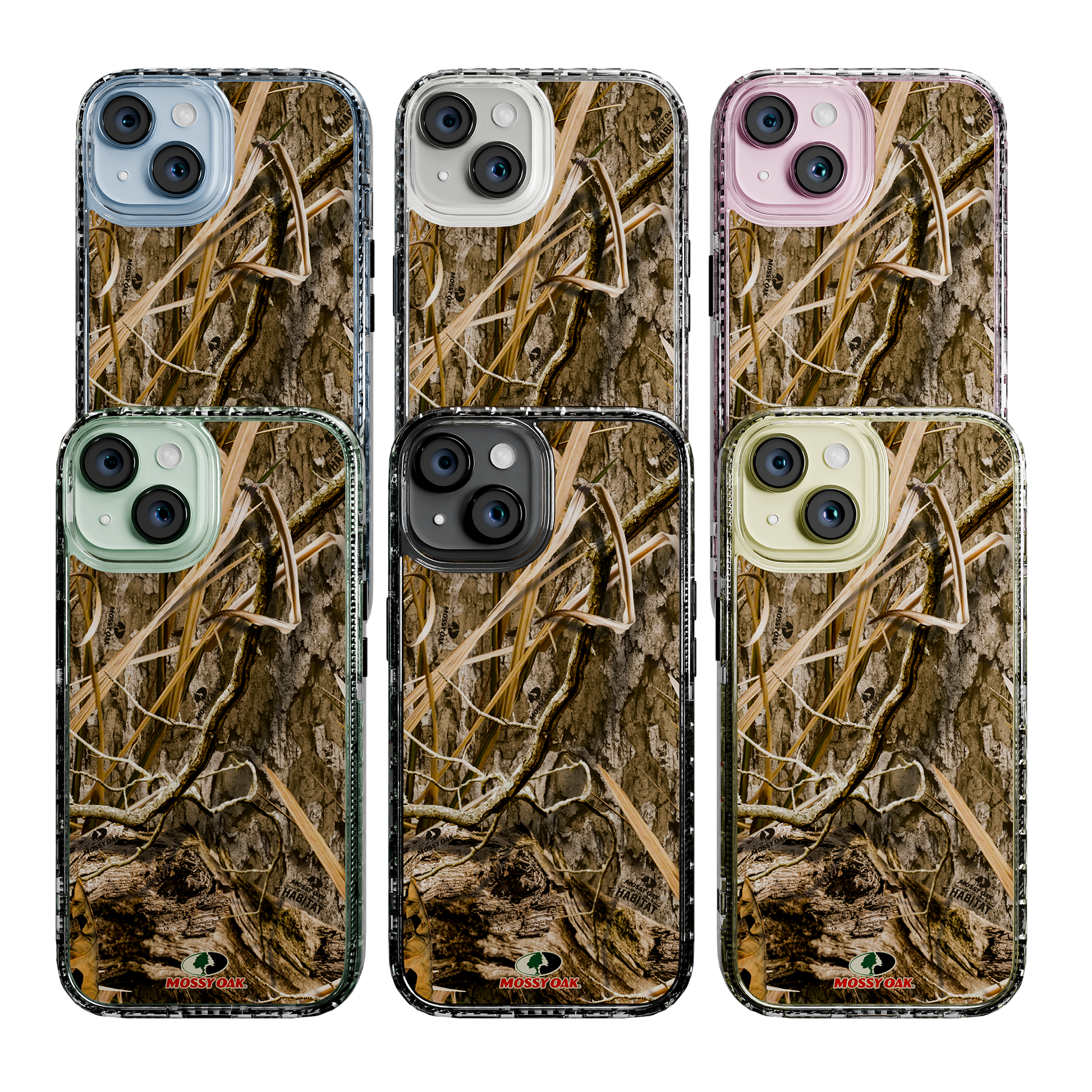 Slim MagSafe® Case for Apple iPhone 15 | Mossy Oak Shadow Grass Camo Crystal Clear