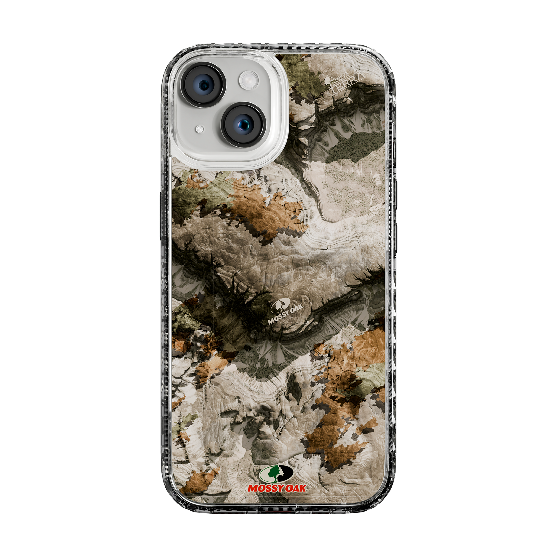 Slim MagSafe® Case for Apple iPhone 15 | Mossy Oak Terra Gila Camo Crystal Clear