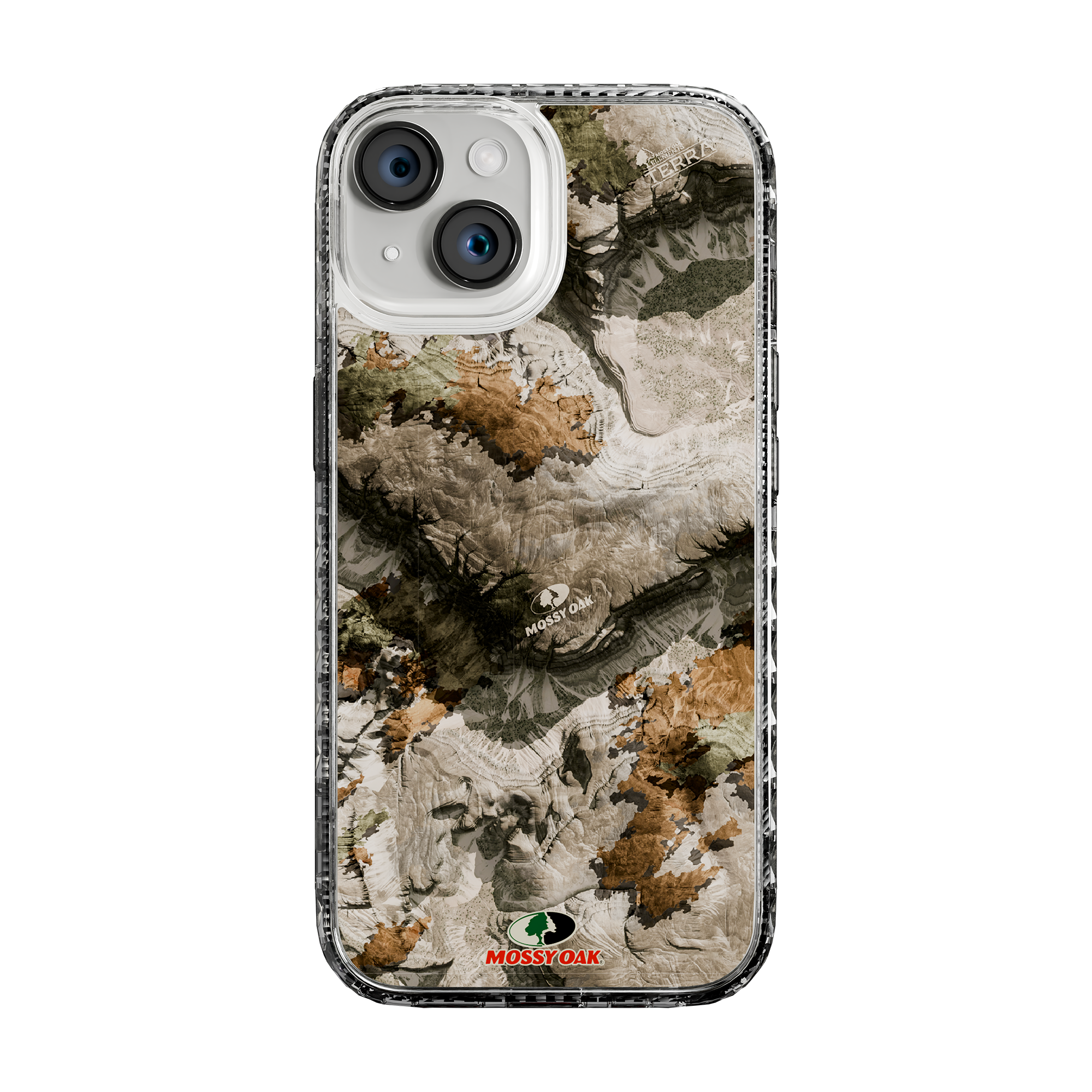 Slim MagSafe® Case for Apple iPhone 15 | Mossy Oak Terra Gila Camo Crystal Clear