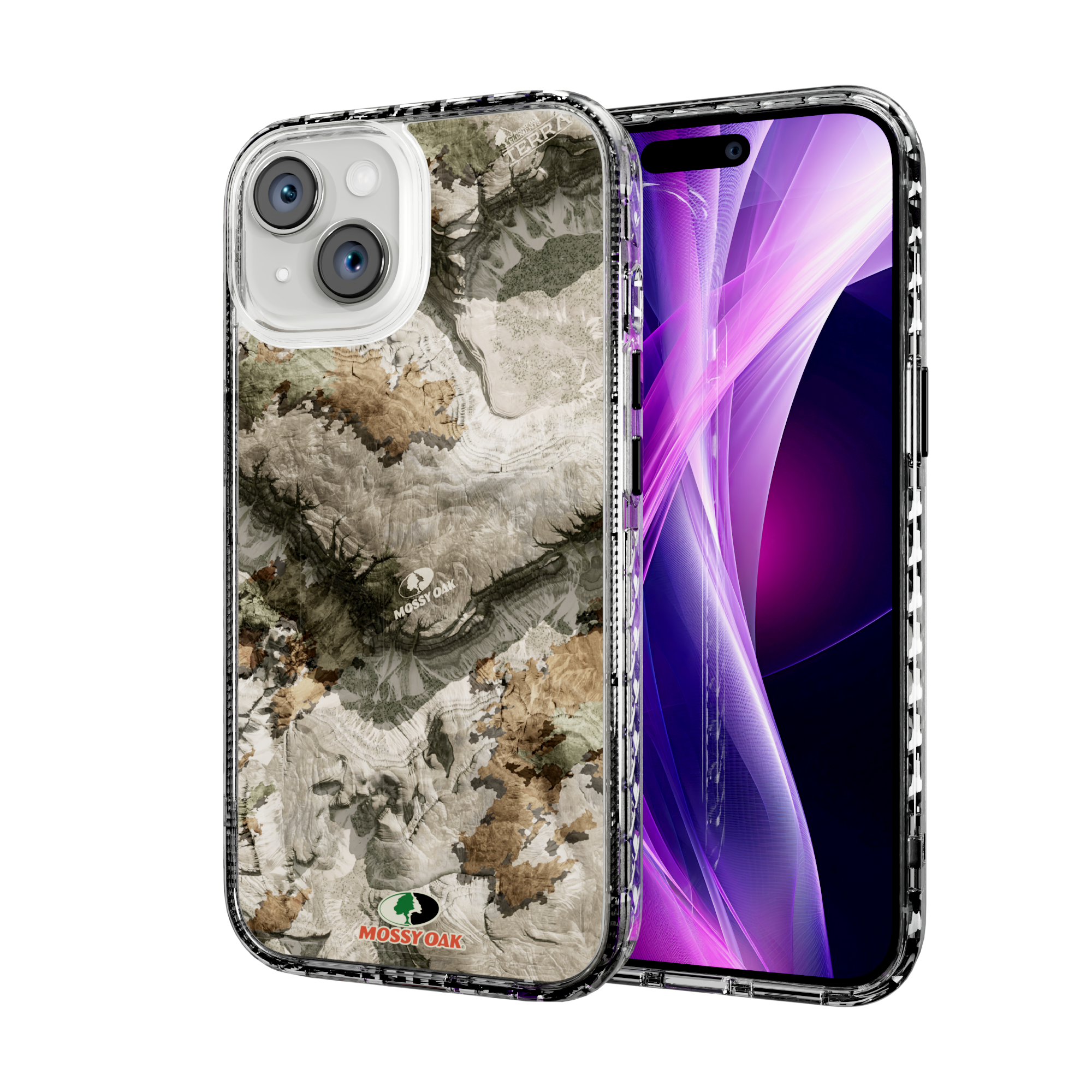 Mossy Oak Magnitude Series for Apple iPhone 15 - Terra Gila Crystal Clear