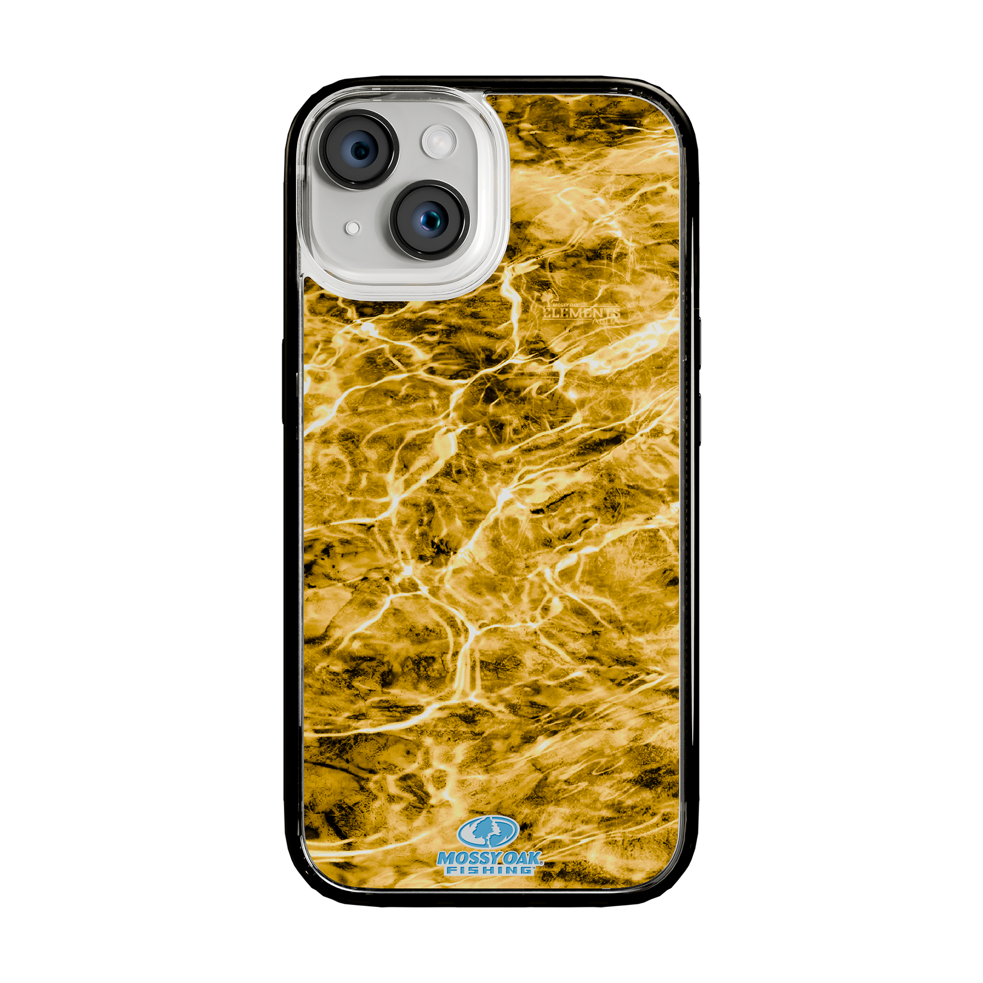 Slim MagSafe® Case for Apple iPhone 15 | Mossy Oak Agua Yellowfin Camo Onyx Black