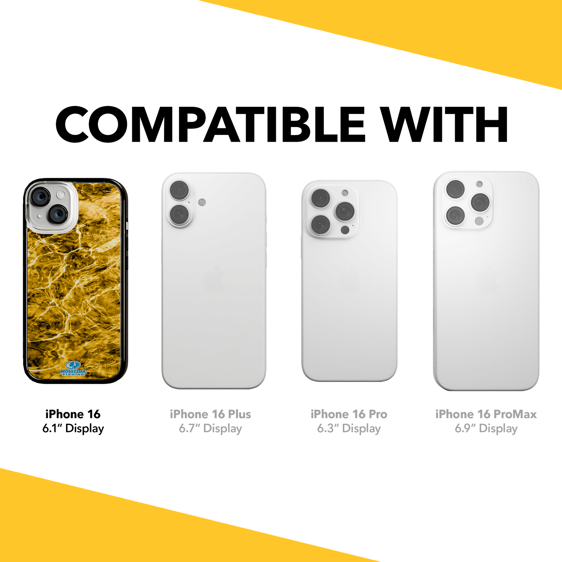 Slim MagSafe® Case for Apple iPhone 15 | Mossy Oak Agua Yellowfin Camo Onyx Black
