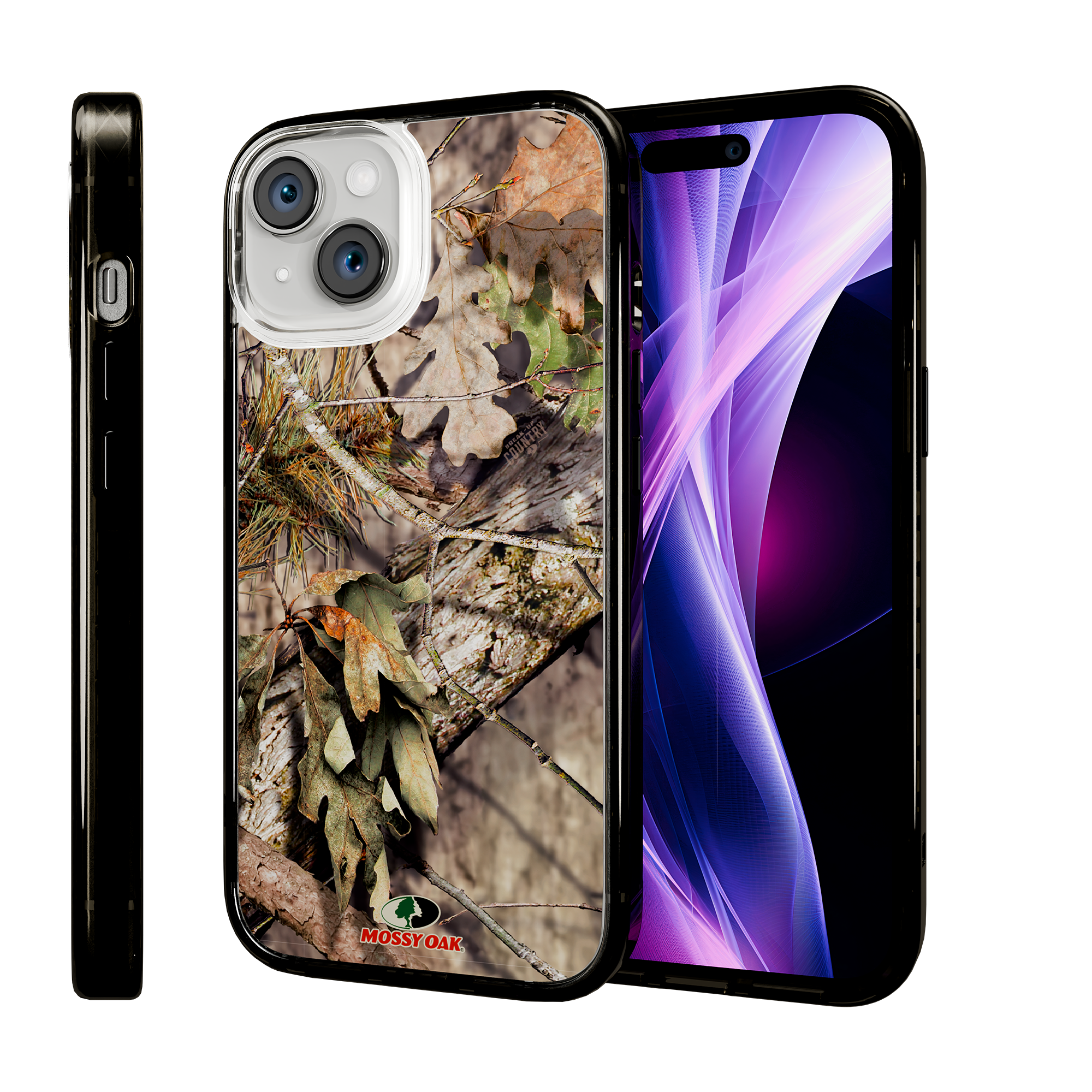 Slim MagSafe® Case for Apple iPhone 15 | Mossy Oak Breakup Country Camo Onyx Black