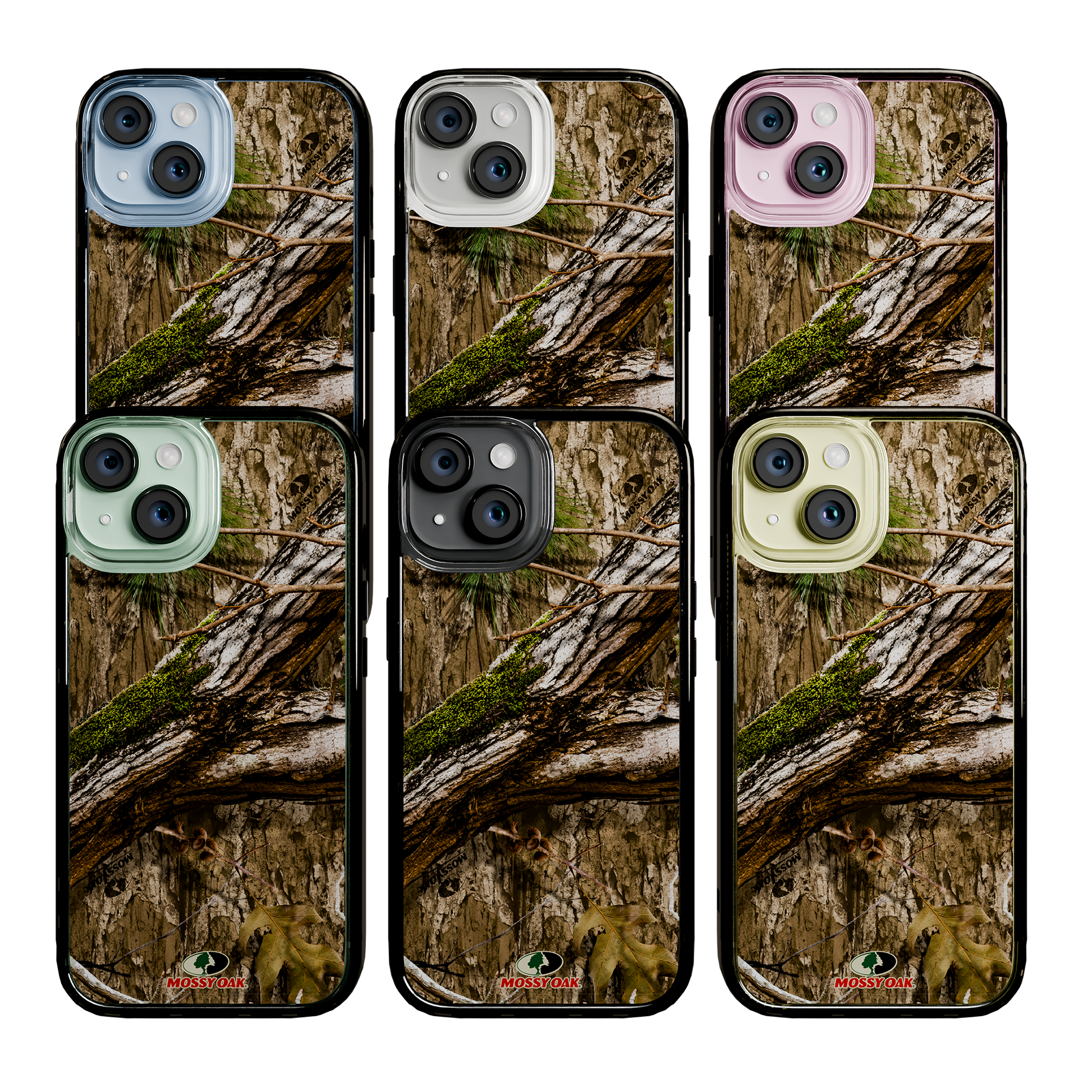 Slim MagSafe® Case for Apple iPhone 15 | Mossy Oak Country DNA Camo Onyx Black