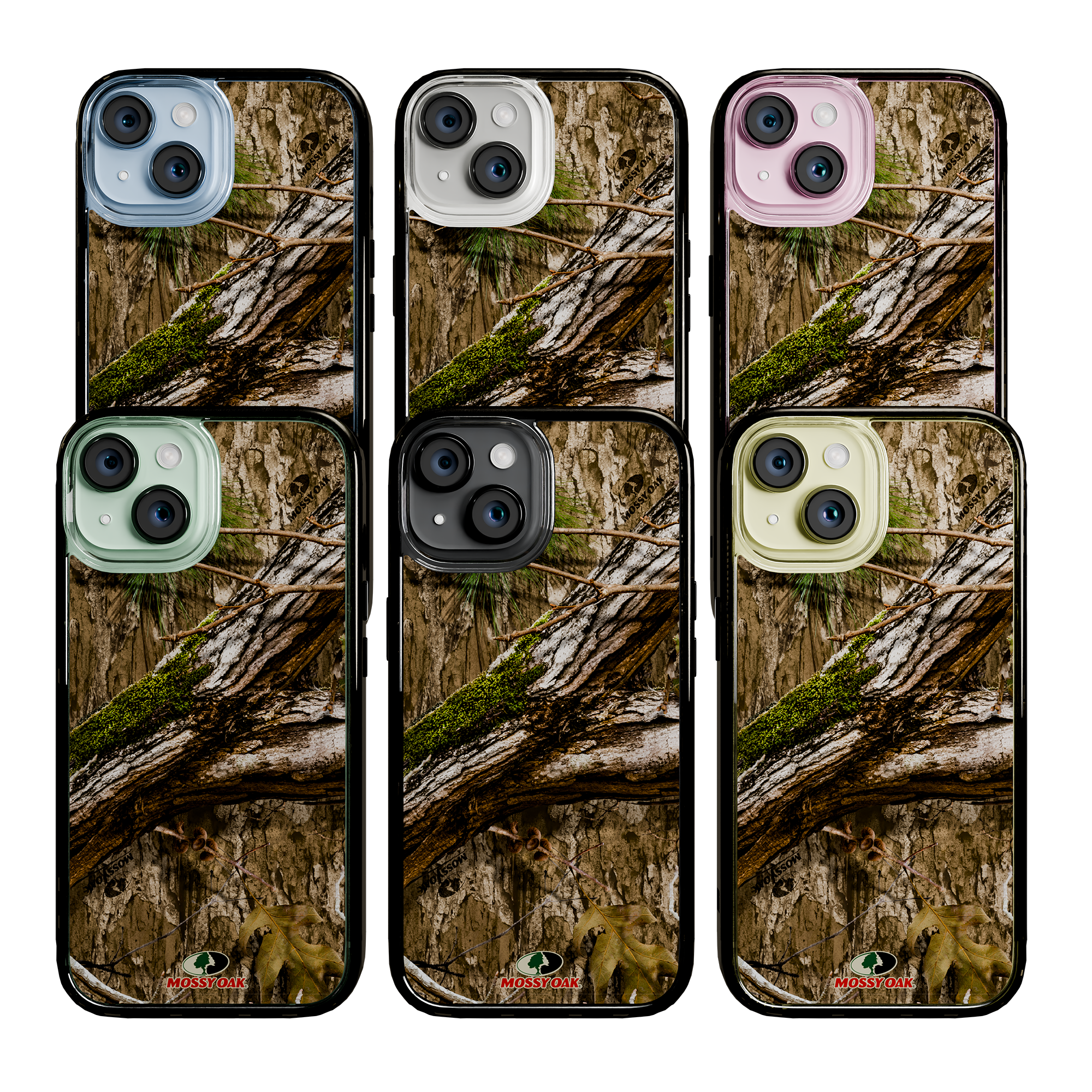 Slim MagSafe® Case for Apple iPhone 15 | Mossy Oak Country DNA Camo Onyx Black