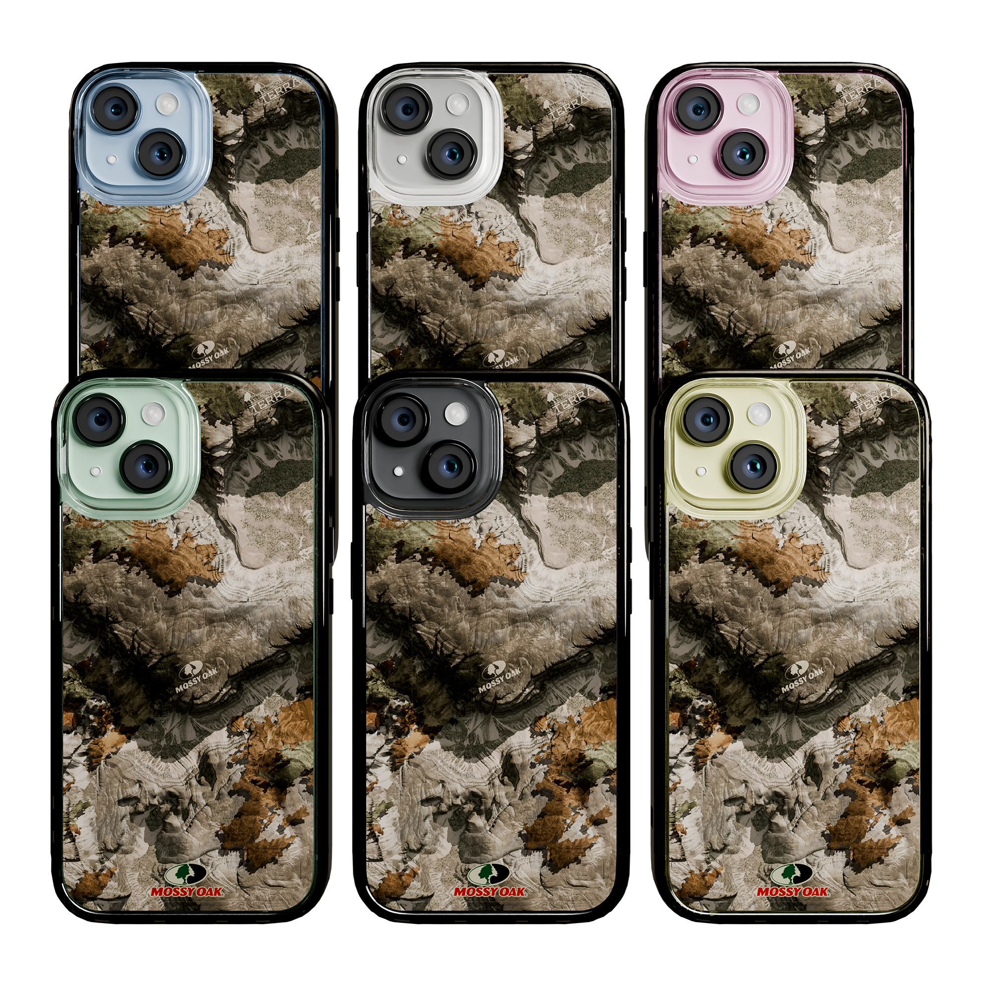 Slim MagSafe® Case for Apple iPhone 15 | Mossy Oak Terra Gila Camo Onyx Black