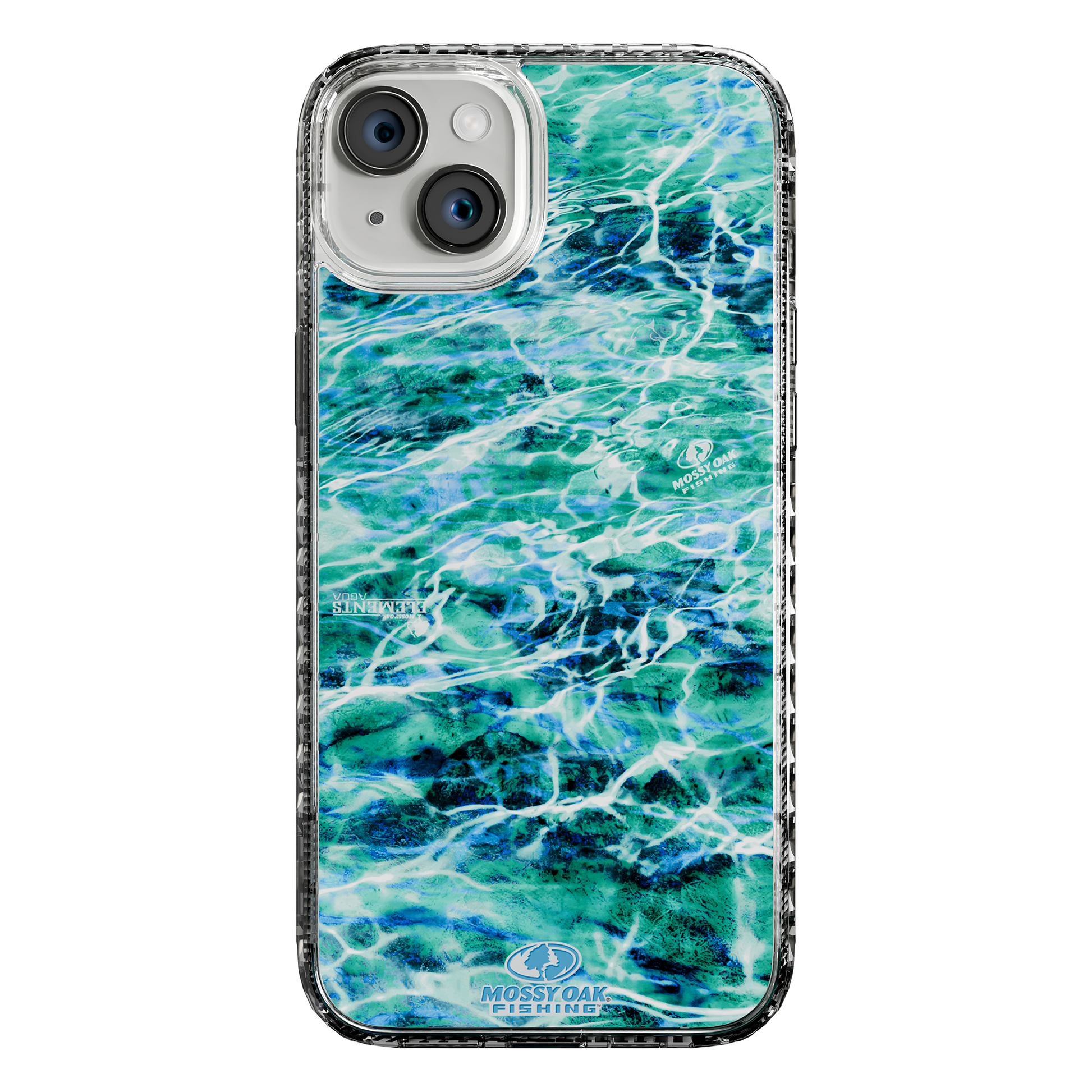 Slim MagSafe® Case for Apple iPhone 15 Plus | Mossy Oak Agua Seafoam Blue Camo Crystal Clear
