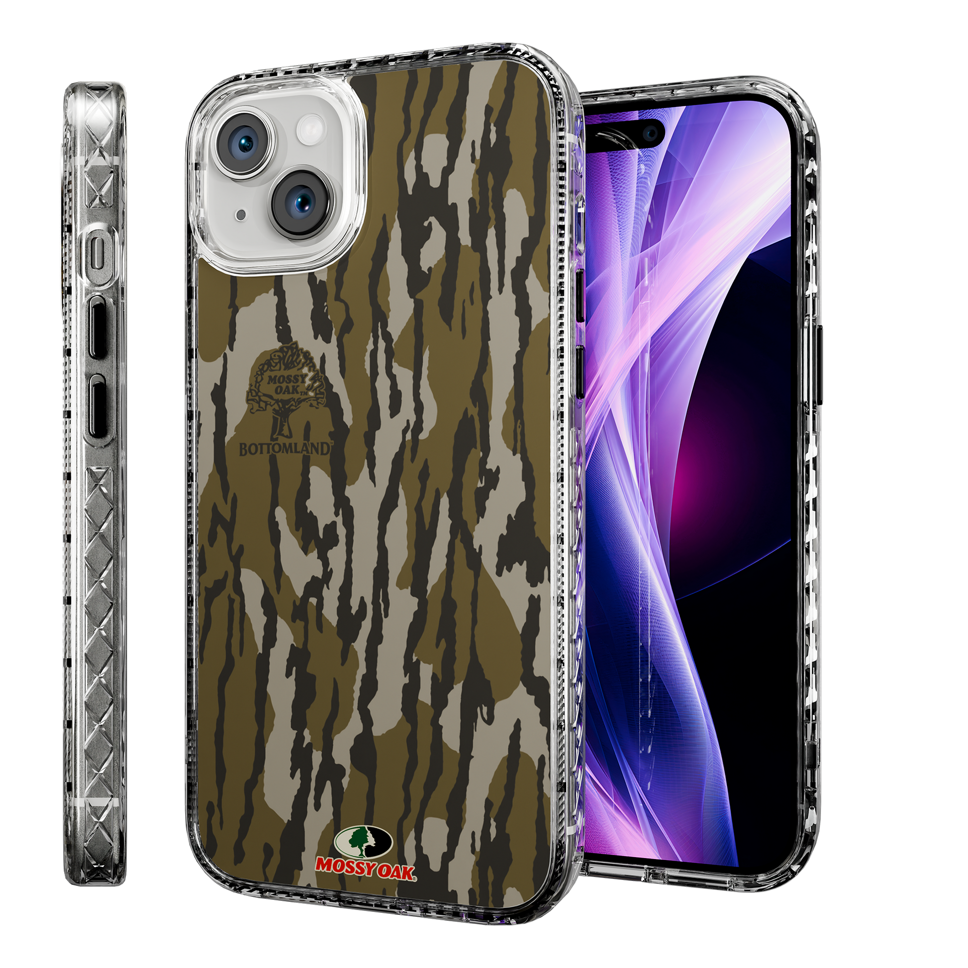 Slim MagSafe® Case for Apple iPhone 15 Plus | Mossy Oak Bottomland Camo Crystal Clear