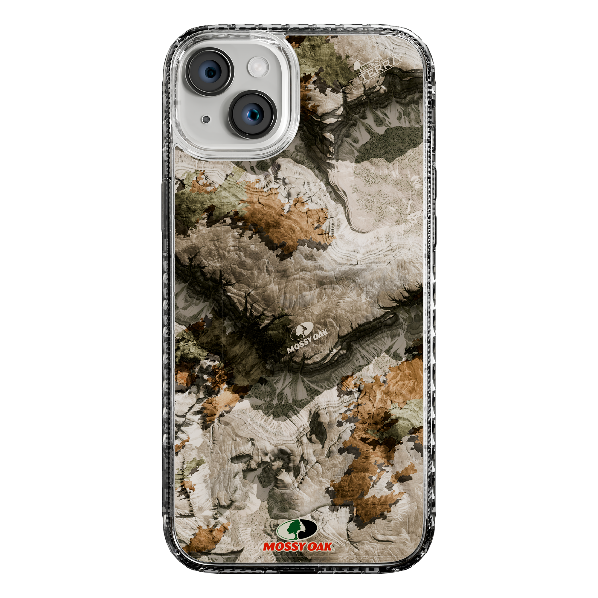 Slim MagSafe® Case for Apple iPhone 15 Plus | Mossy Oak Terra Gila Camo Crystal Clear