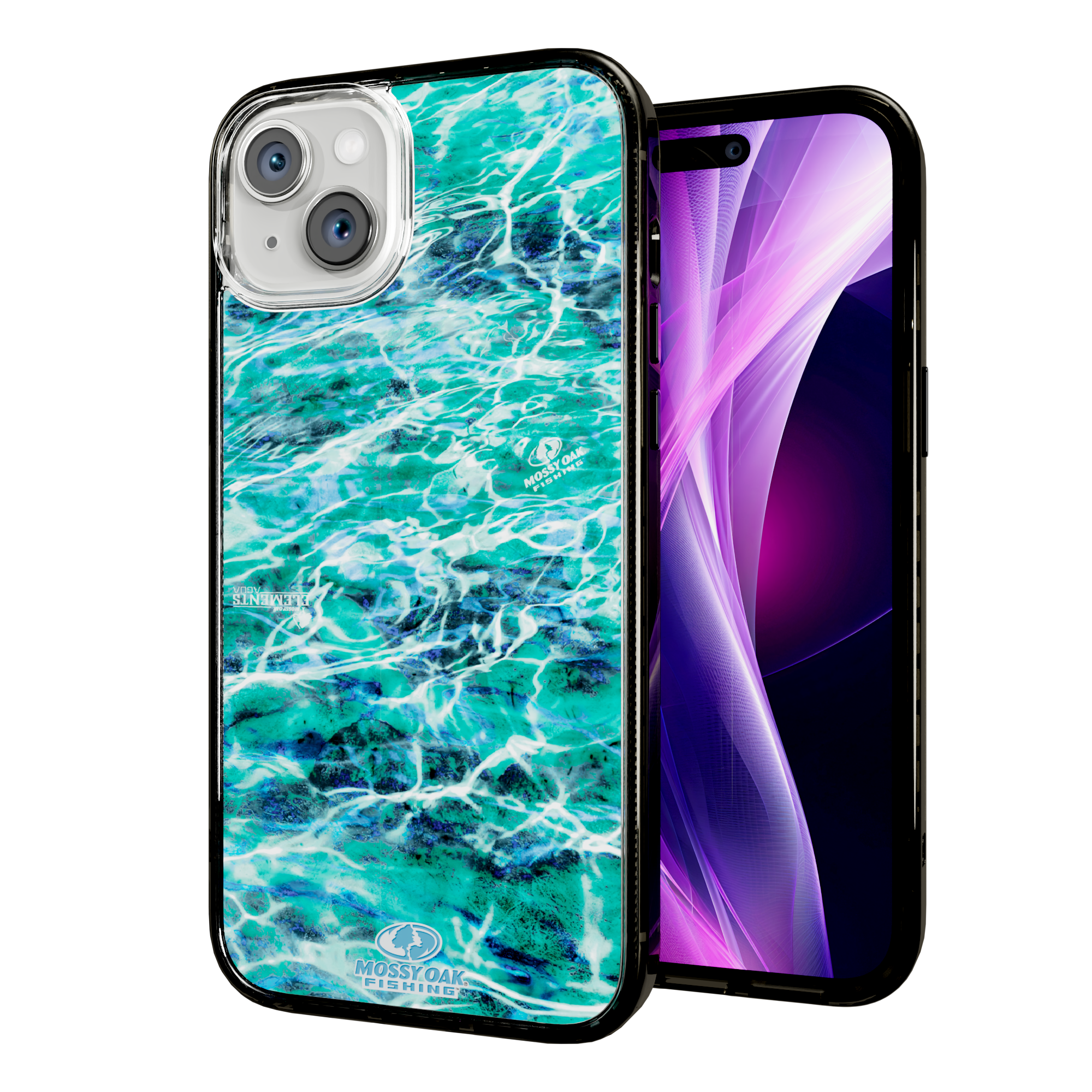 Mossy Oak Magnitude Series for Apple iPhone 15 Plus - Agua Seafoam Onyx Black