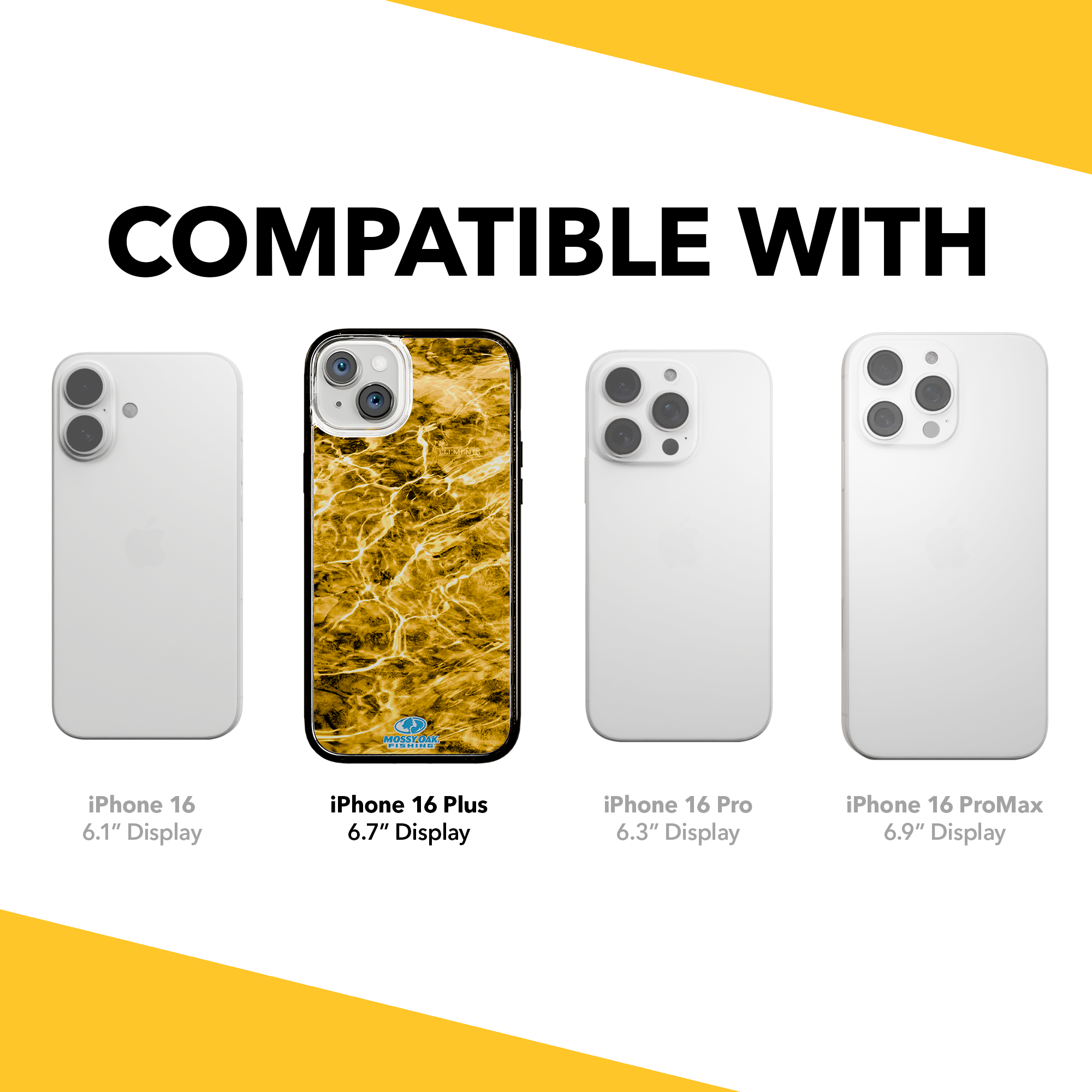 Slim MagSafe® Case for Apple iPhone 15 Plus | Mossy Oak Agua Yellowfin Camo Onyx Black