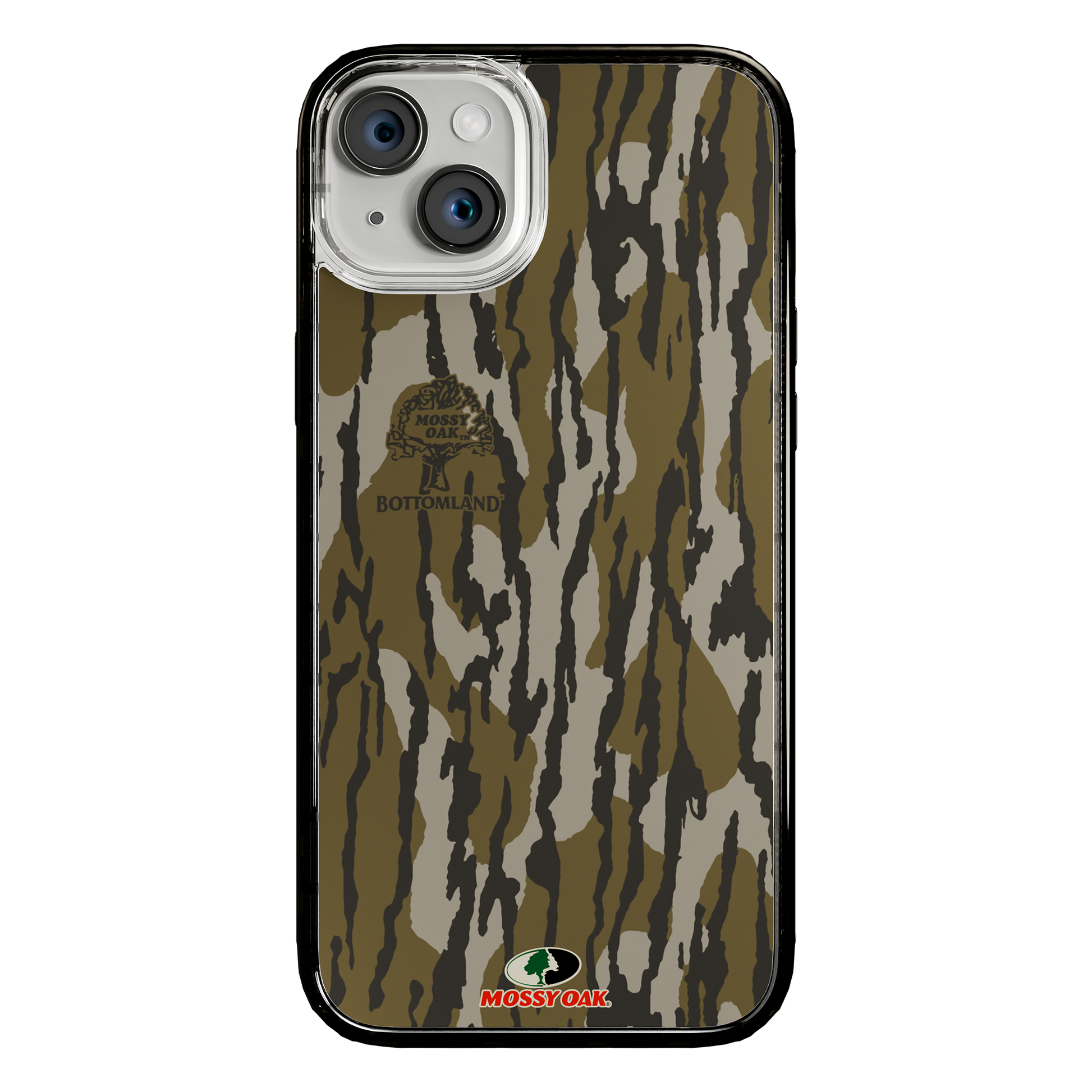 Slim MagSafe® Case for Apple iPhone 15 Plus | Mossy Oak Bottomland Camo Onyx Black