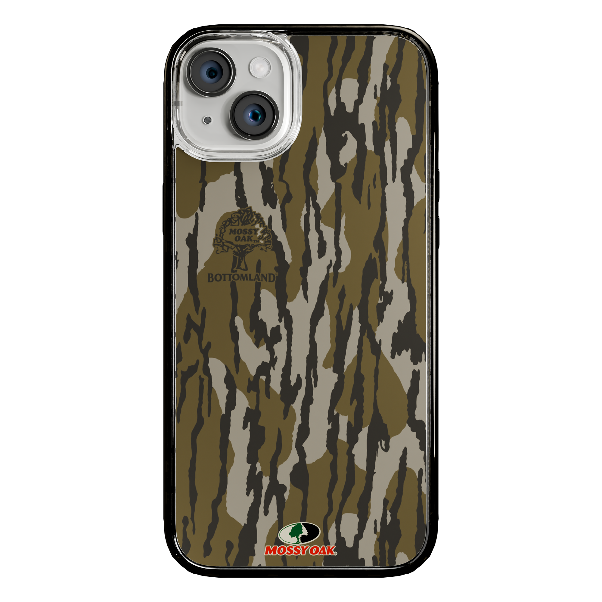 Slim MagSafe® Case for Apple iPhone 15 Plus | Mossy Oak Bottomland Camo Onyx Black