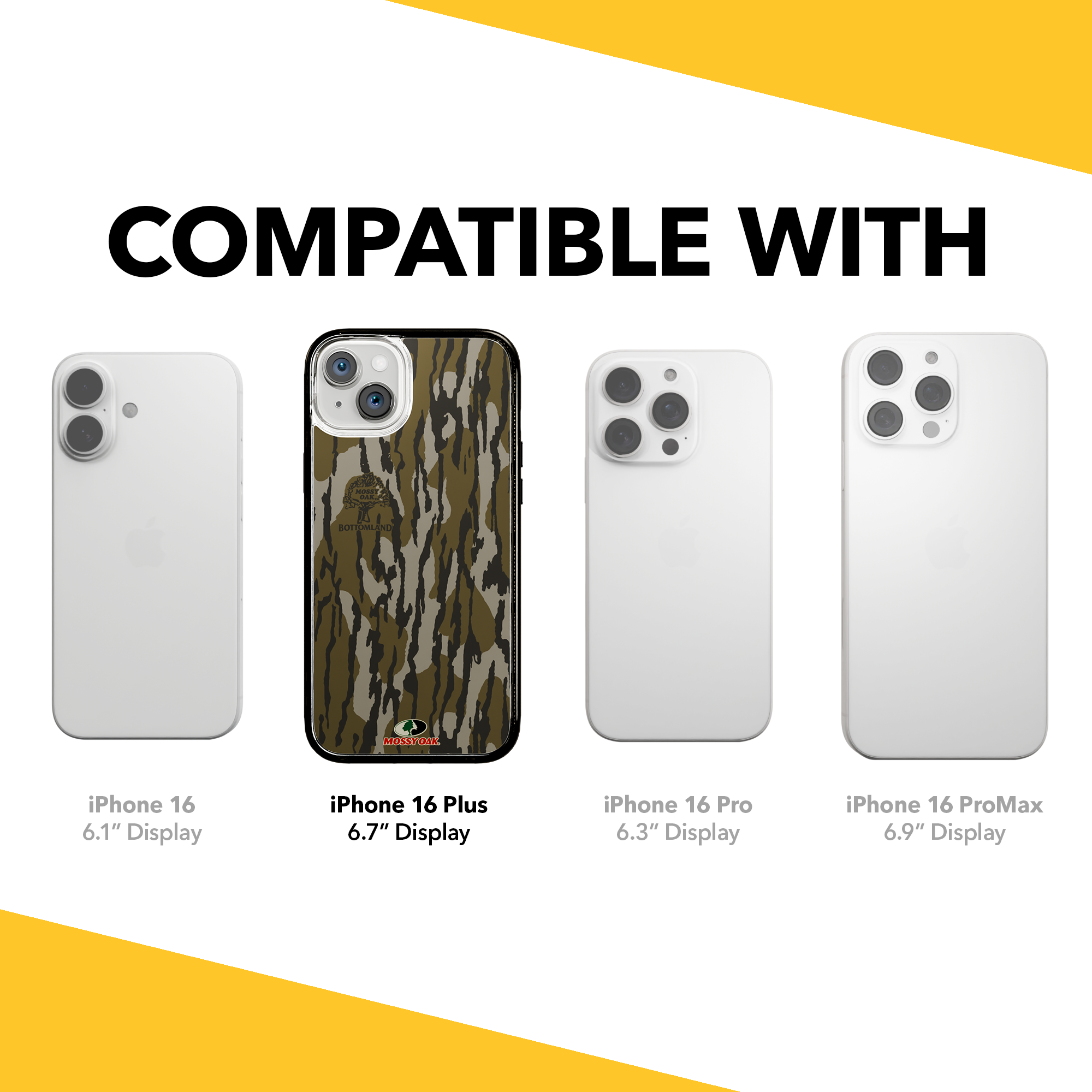 Slim MagSafe® Case for Apple iPhone 15 Plus | Mossy Oak Bottomland Camo Onyx Black