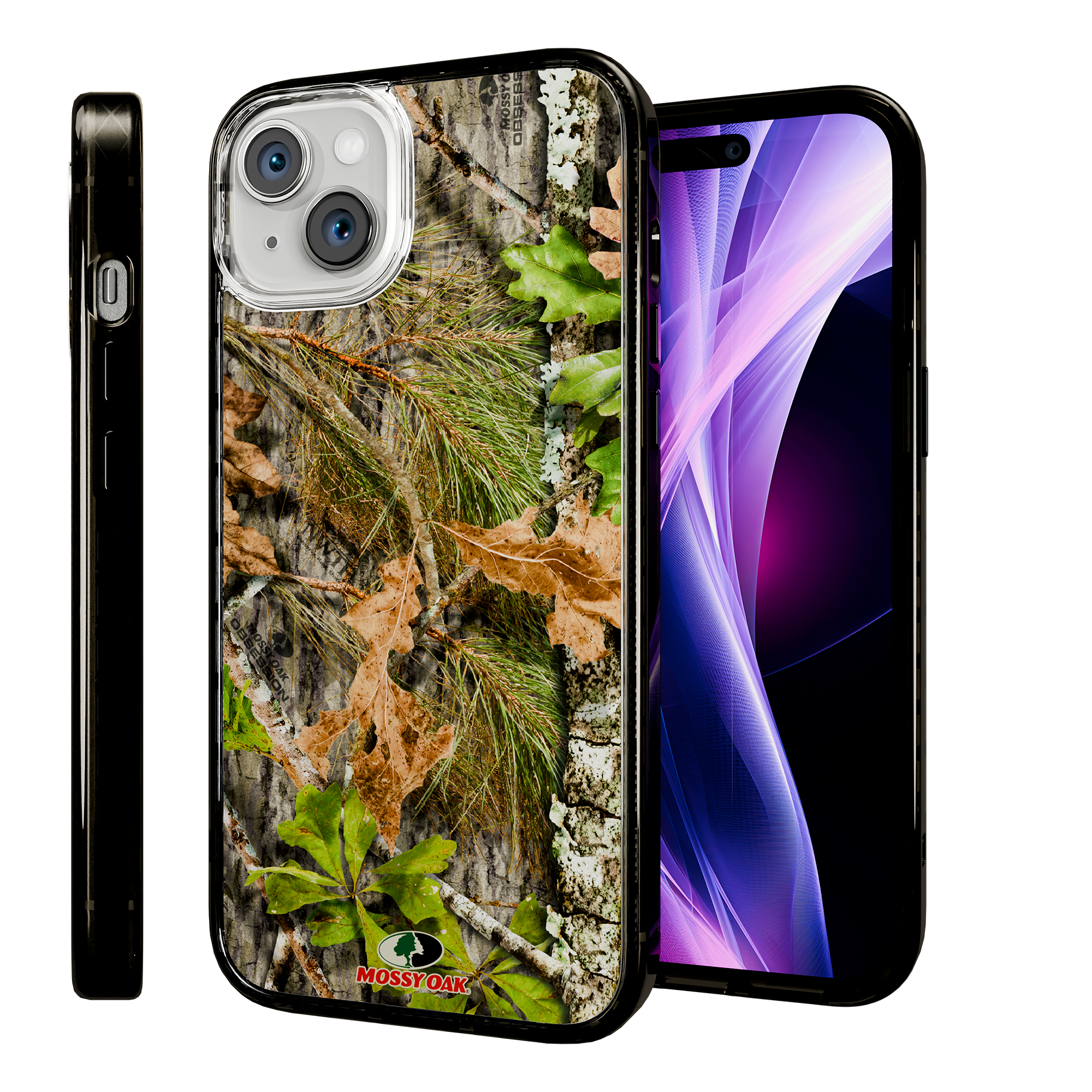 Slim MagSafe® Case for Apple iPhone 15 Plus | Mossy Oak Obbsession Camo Onyx Black