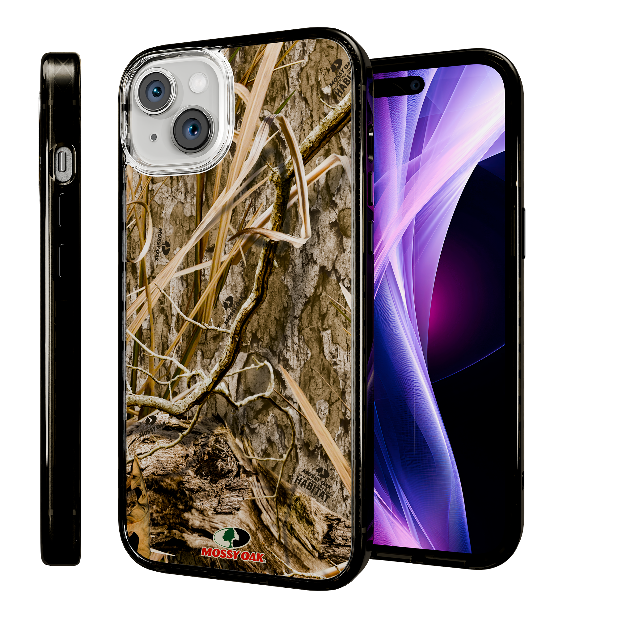 Slim MagSafe® Case for Apple iPhone 15 Plus | Mossy Oak Shadow Grass Camo Onyx Black