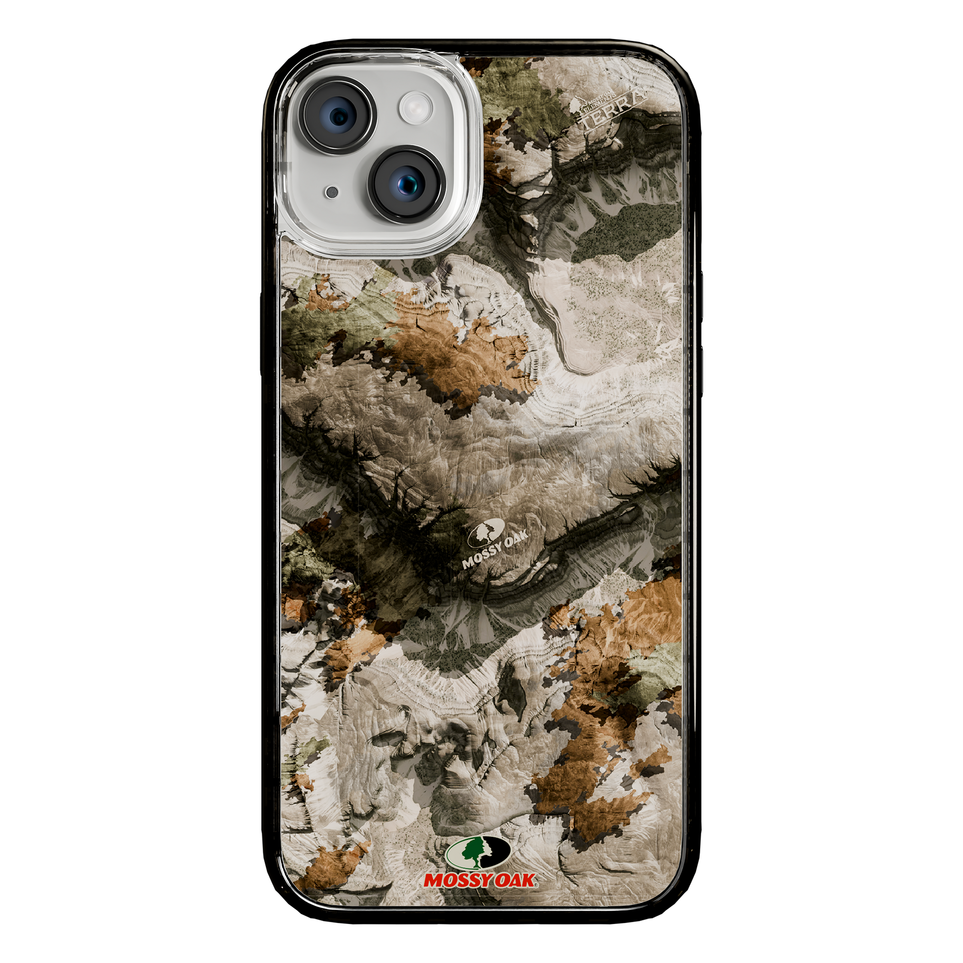 Slim MagSafe® Case for Apple iPhone 15 Plus | Mossy Oak Terra Gila Camo Onyx Black