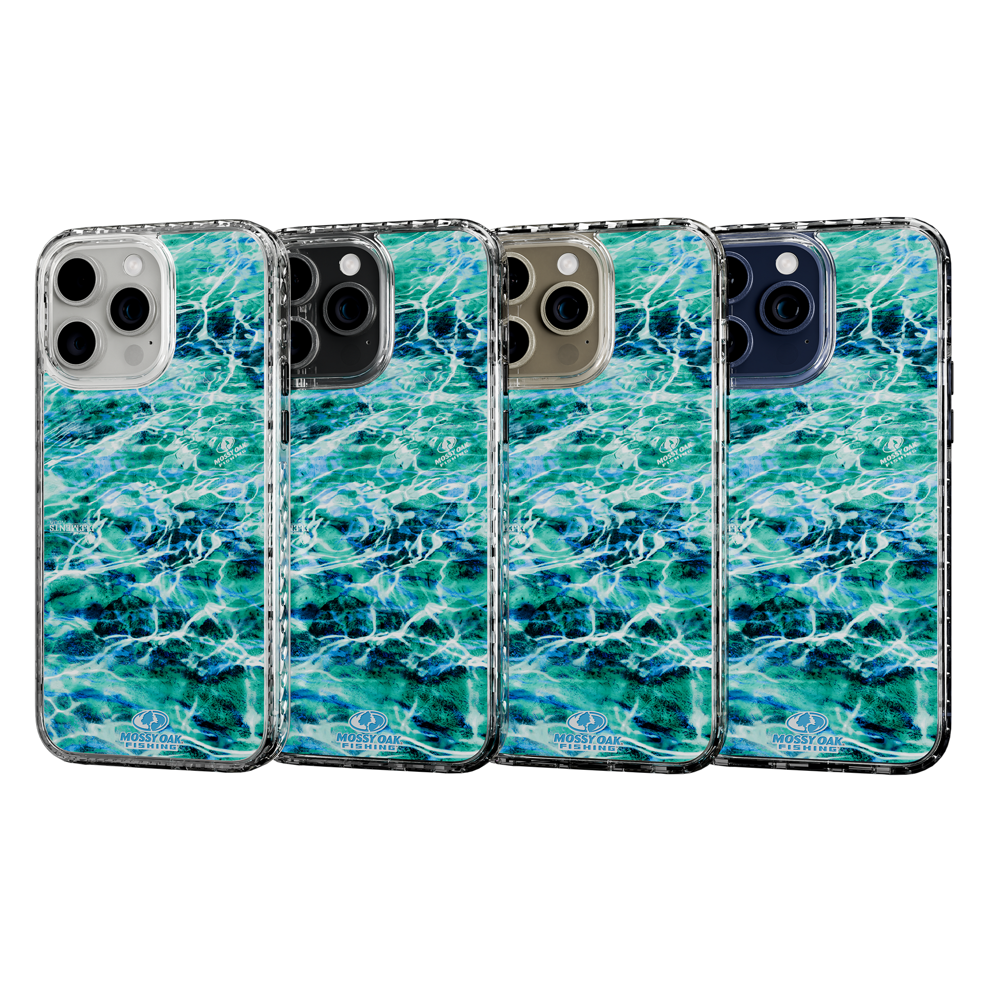 Slim MagSafe® Case for Apple iPhone 15 Pro Max | Mossy Oak Agua Seafoam Blue Camo Crystal Clear