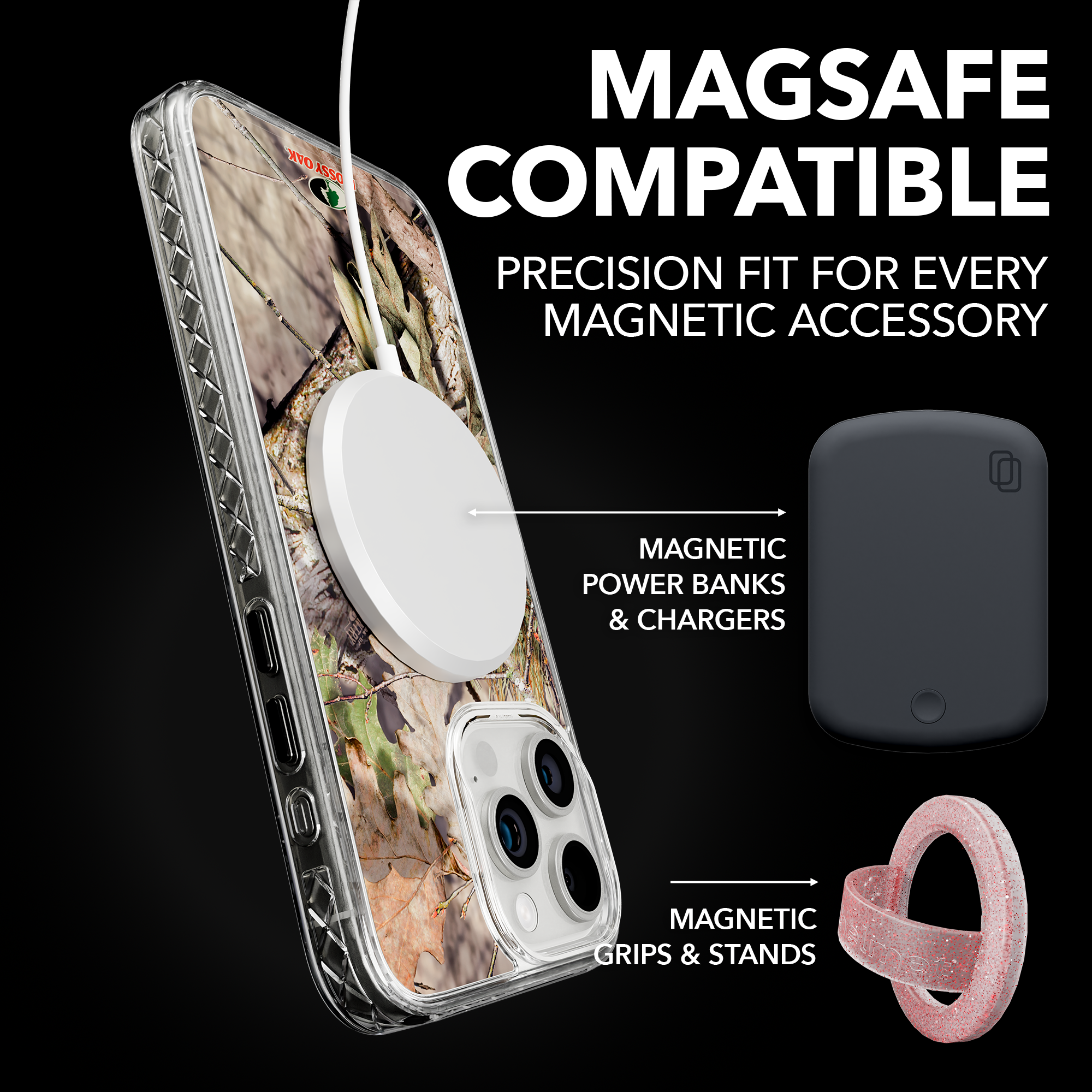 Slim MagSafe® Case for Apple iPhone 15 Pro Max | Mossy Oak Breakup Country Camo Crystal Clear
