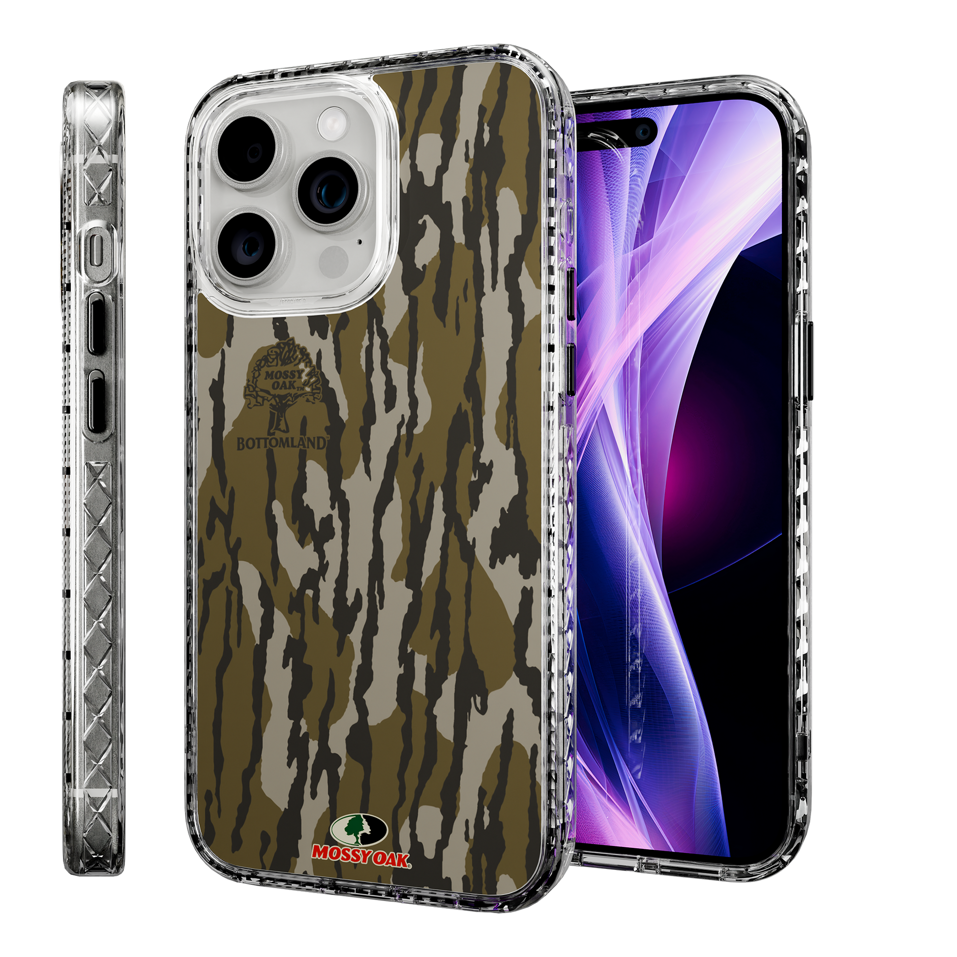Slim MagSafe® Case for Apple iPhone 15 Pro Max | Mossy Oak Bottomland Camo Crystal Clear