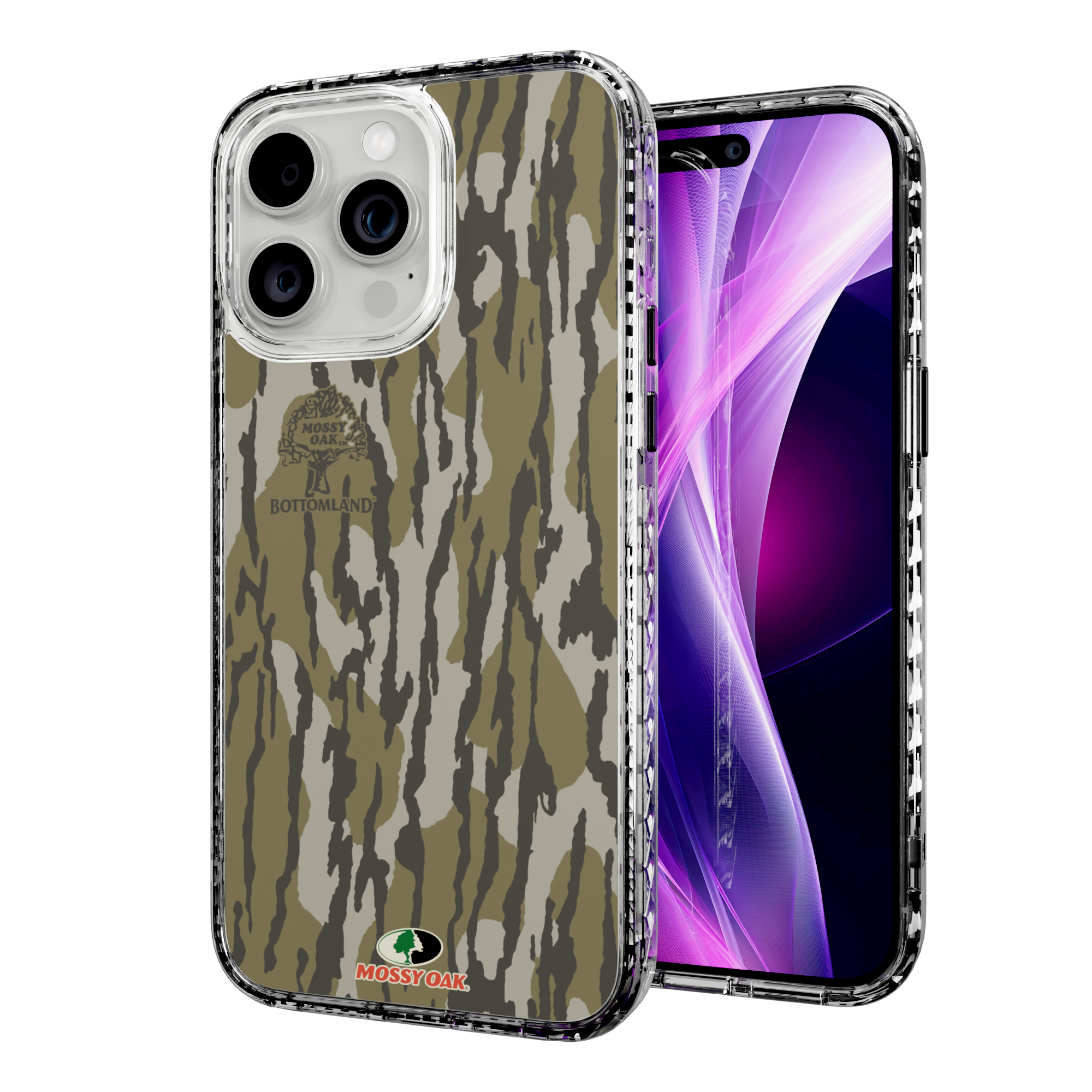 Mossy Oak Magnitude Case for Apple iPhone 15 Pro Max - Bottomland Orig Crystal Clear