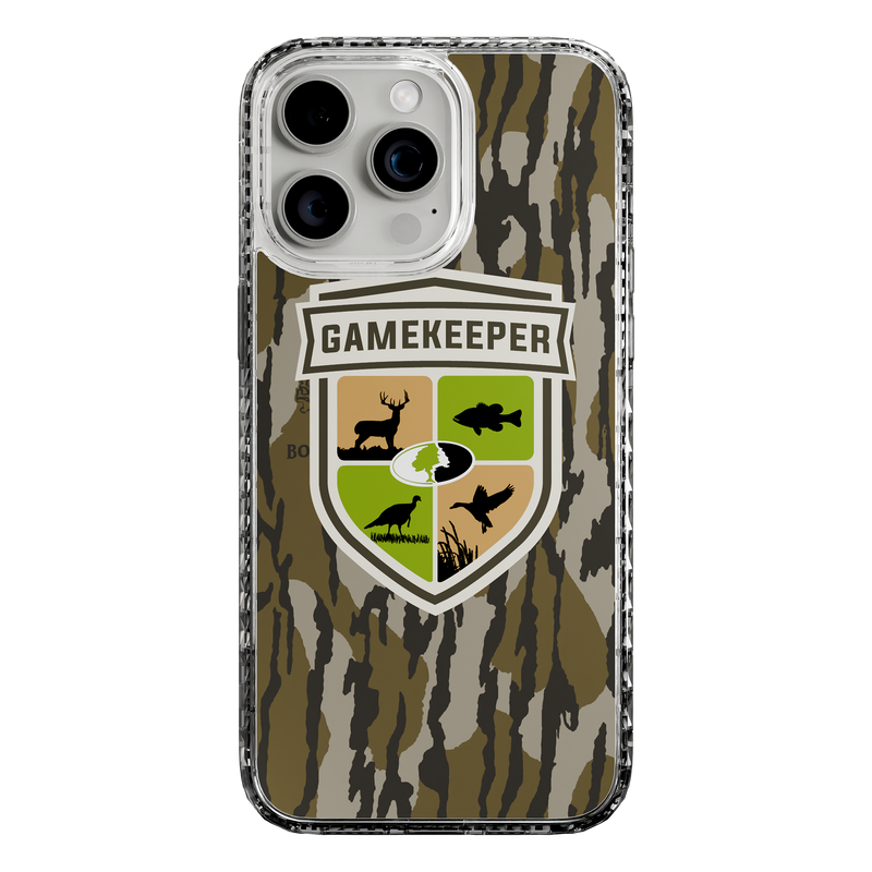 Slim MagSafe® Case for Apple iPhone 15 Pro Max | Mossy Oak Gamekeeper Bottomland Camo Crystal Clear