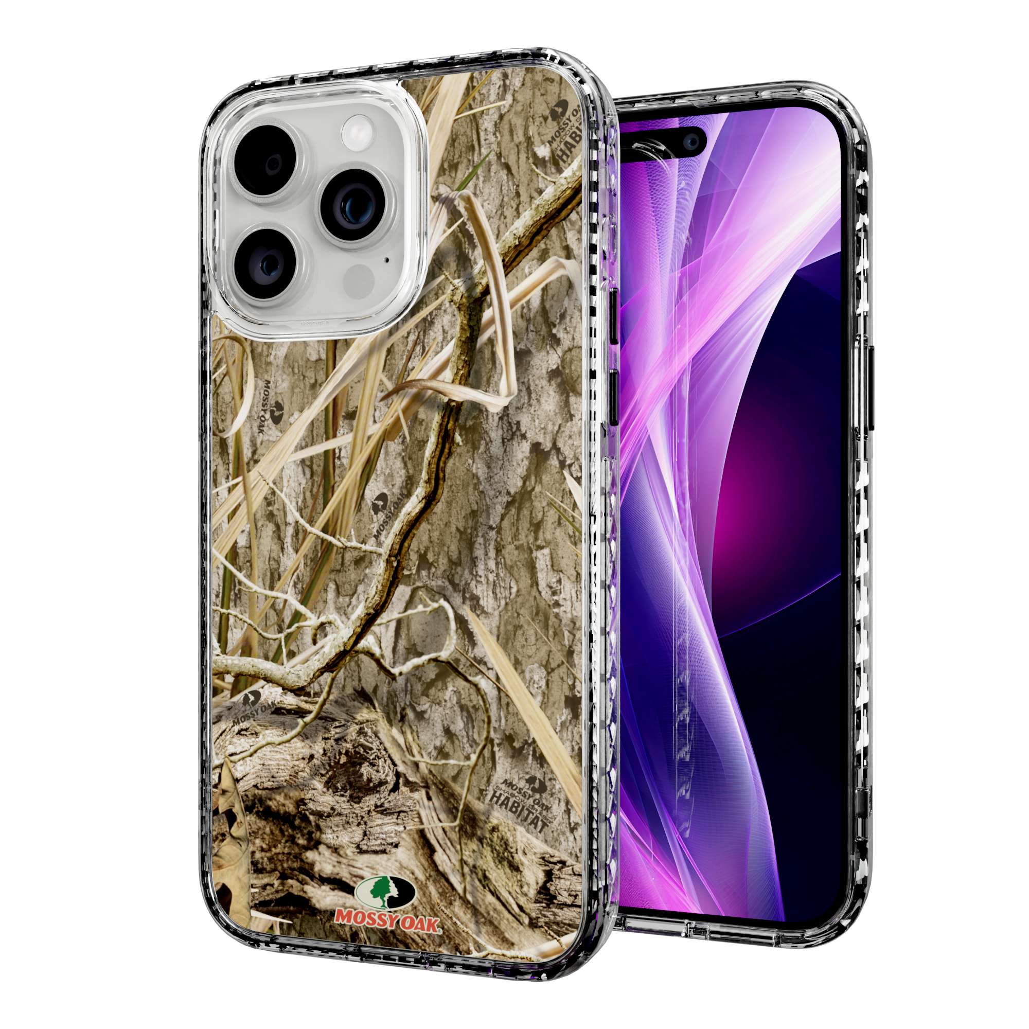 Mossy Oak Magnitude Series for Apple iPhone 15 Pro Max - Shadow Grass Crystal Clear