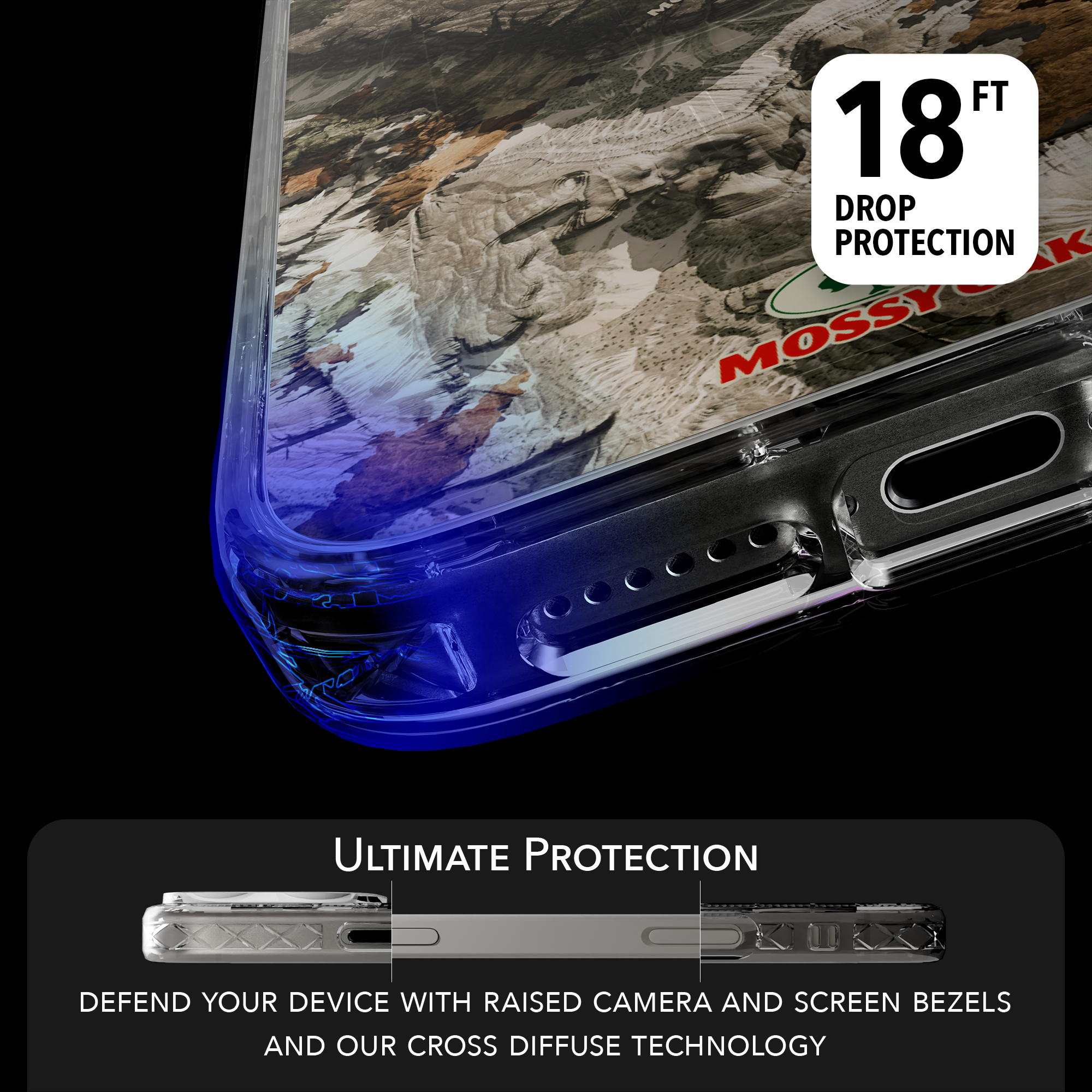 Slim MagSafe® Case for Apple iPhone 15 Pro Max | Mossy Oak Terra Gila Camo Crystal Clear