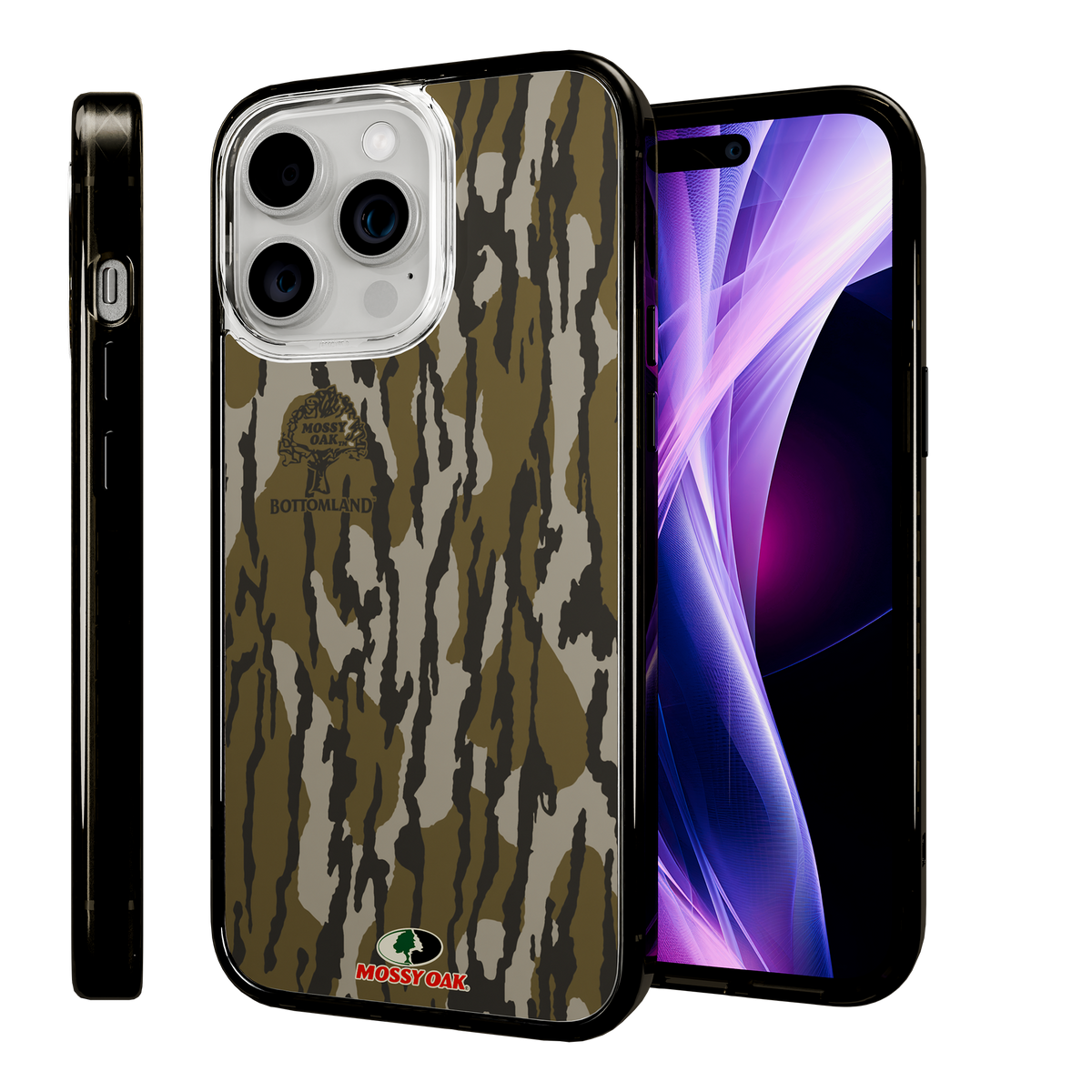 Slim MagSafe® Case for Apple iPhone 15 Pro Max | Mossy Oak Bottomland Camo Onyx Black