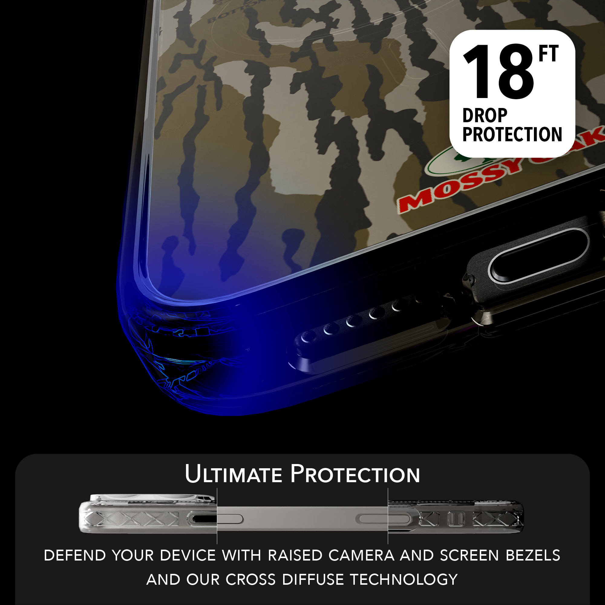 Slim MagSafe® Case for Apple iPhone 15 Pro Max | Mossy Oak Bottomland Camo Onyx Black