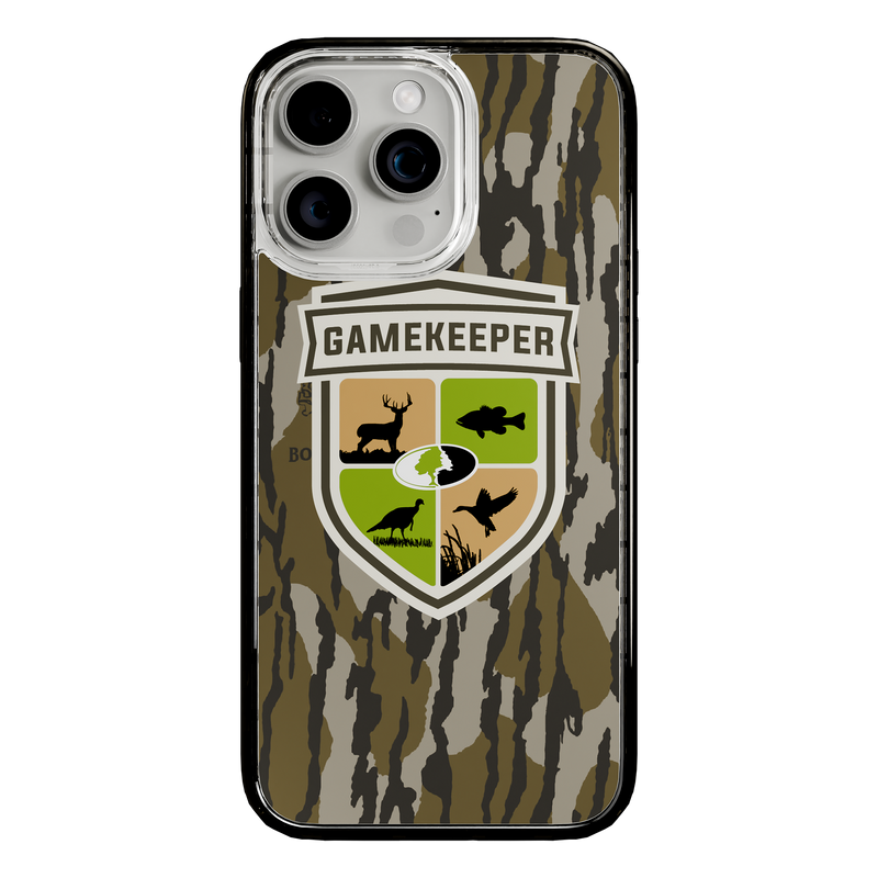 Slim MagSafe® Case for Apple iPhone 15 Pro Max | Mossy Oak Gamekeeper Bottomland Camo Onyx Black